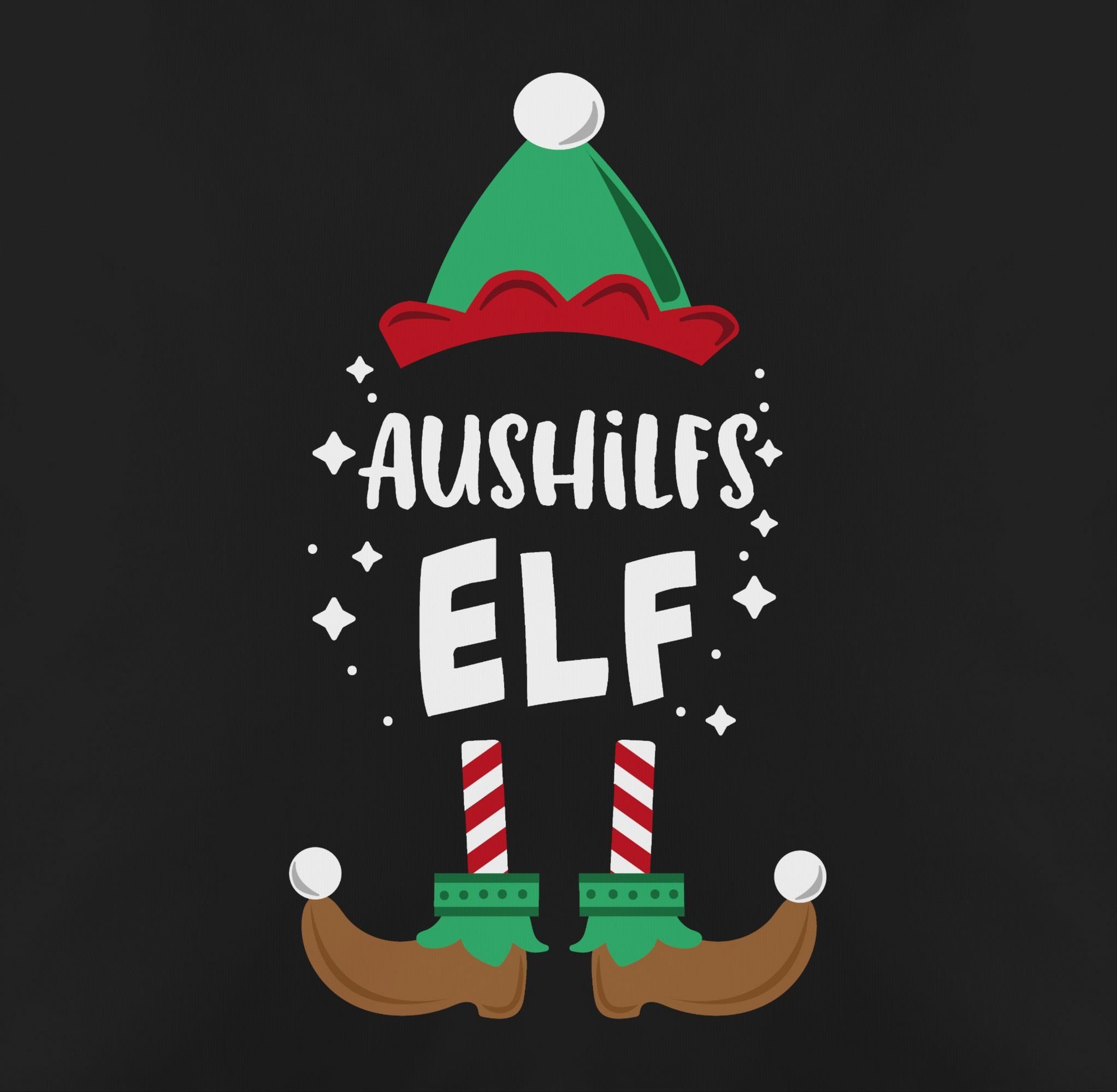 Weihnachtskissen 1 Dekokissen Christmas Aushilfs-Elf, Schwarz Shirtracer Weihnachten