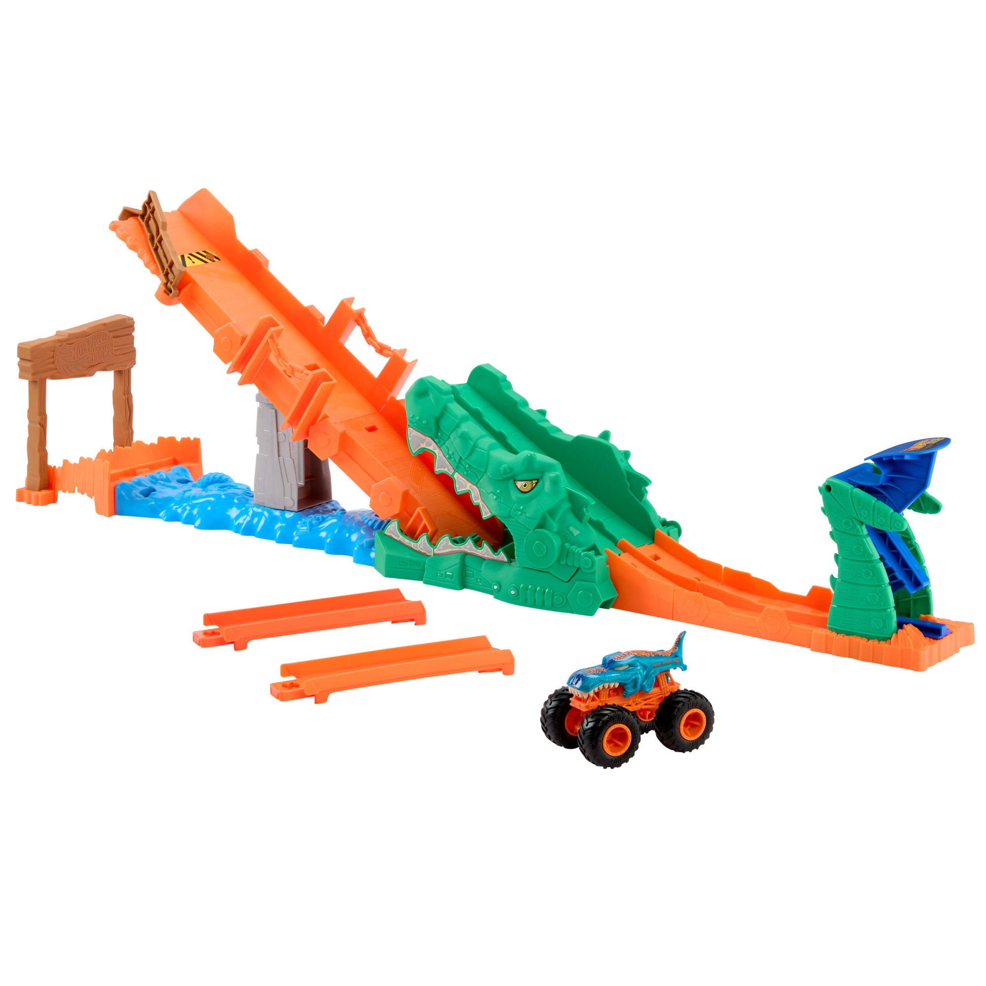 Hot Wheels Autorennbahn Hot Wheels Monster Trucks Krokodil Crash Challenge