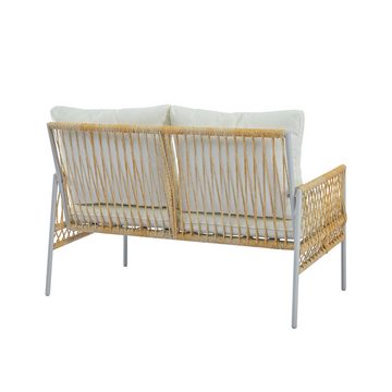 REDOM Gartenlounge-Set Gartenmöbel Set mit Stahlrahmen, (3-Sitzer, 1 2-Sitzer, 2 Sessel, 1 Couchtisch, 5-tlg), Rope Lounge, Balkonset