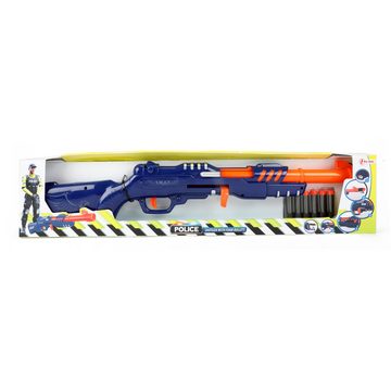 Toi-Toys Blaster Polizei Gewehr (blau) mit 6 Schaumstoffpfeilen