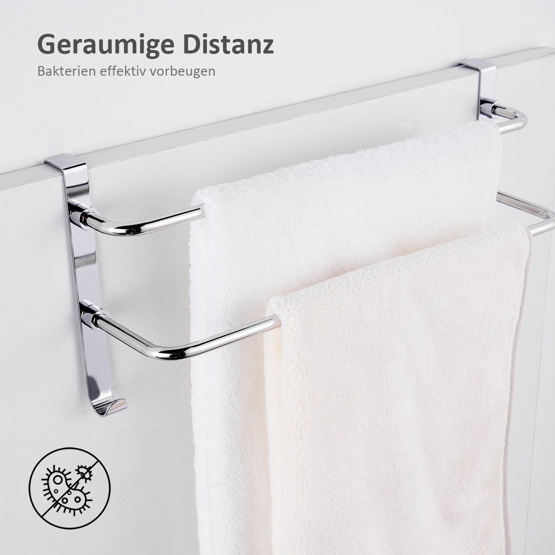 EMKE Handtuchhalter Edelstahl Wand-Handtuchhalter mit Haken – Ohne Bohren f günstig online kaufen