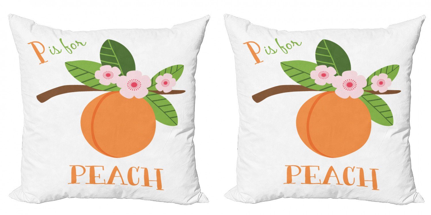 Digitaldruck, Accent Abakuhaus für Fruit (2 Pfirsich Stück), P Doppelseitiger Kissenbezüge Learning Modern ist Peach
