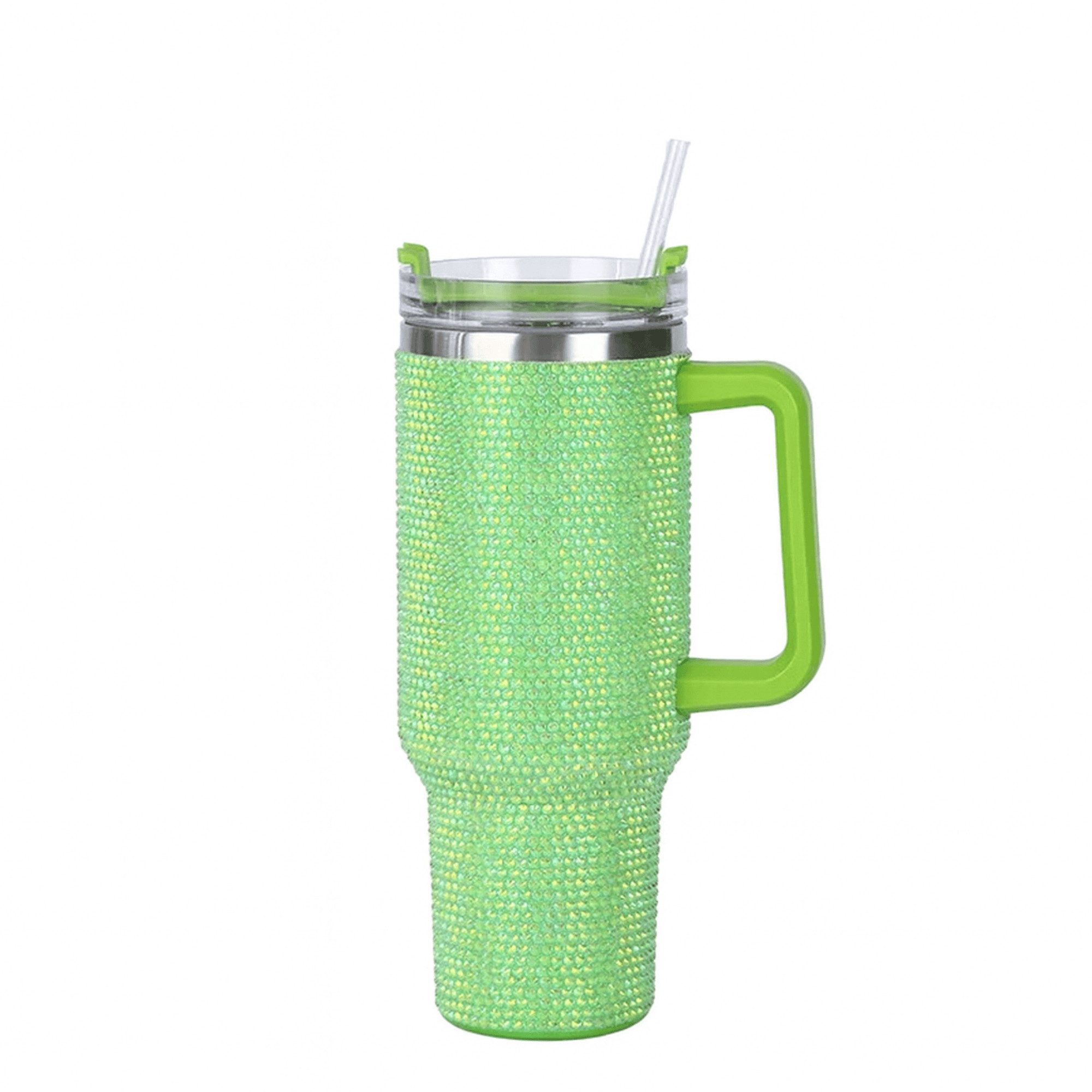 Nagham Ghazal Aswad Coffee-to-go-Becher Diamond Design Thermobecher 40oz Edelstahl Isolierbecher Glitzer, Doppelwandige IsolierungMit Griff, Großes Fassungsvermögen