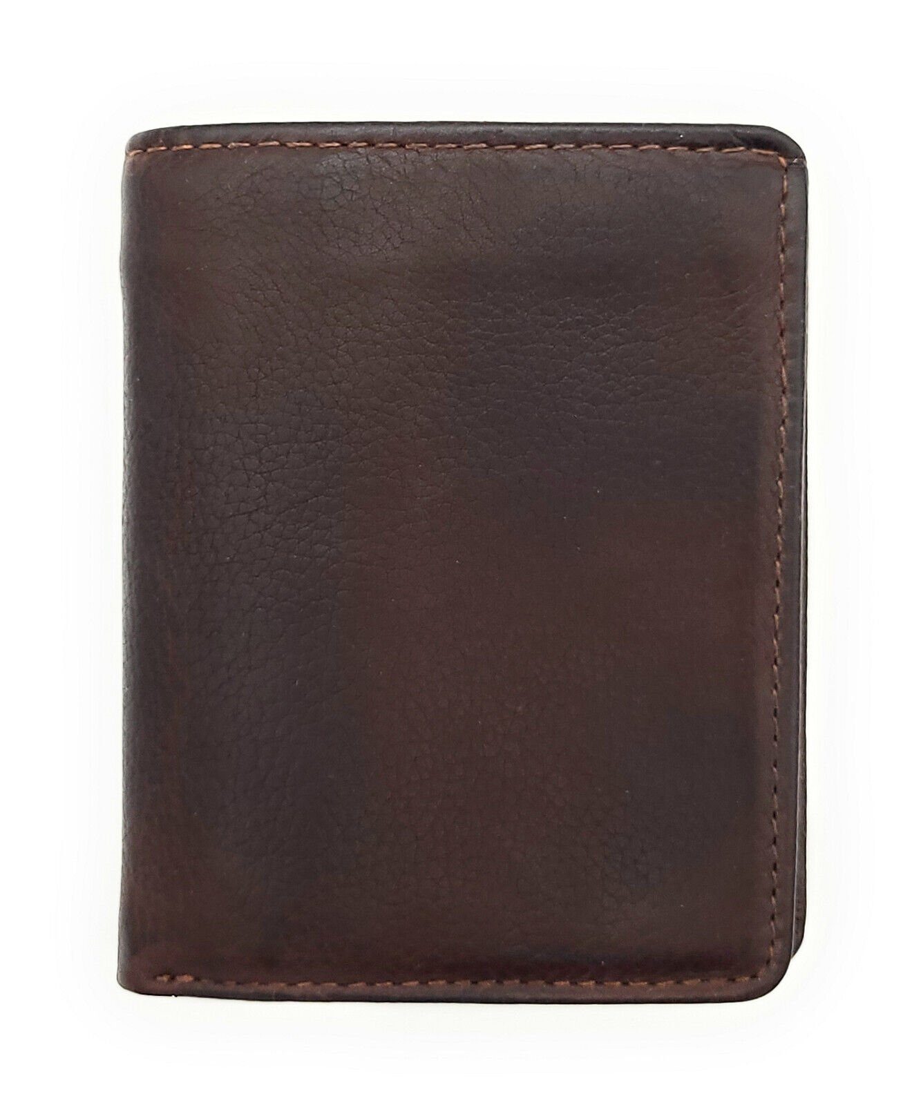 gewachstes Schutz Geldbörse Mini RFID Leder Portemonnaie vintage dunkelbraun, echt Rindleder CLUB JOCKEY mit