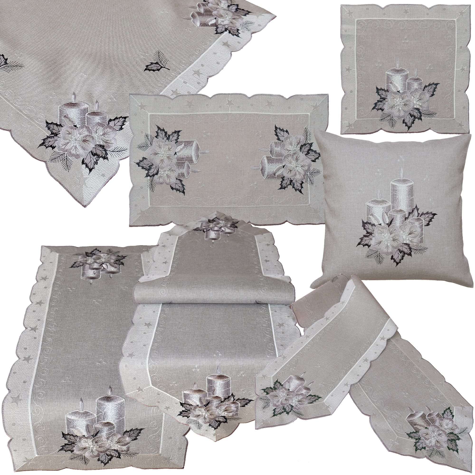 matches21 HOME & HOBBY Tischdecke Tischdeckchen OLIVIA Kerzen Weihnachten g günstig online kaufen