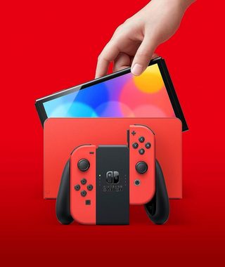 Nintendo Switch OLED-Modell, Rot, Mario-Edition, Spielkonsole Videospielkonsole, Gaming Konsolen Spielkonsole mit Spiele Spielkonsolen für Unterwegs