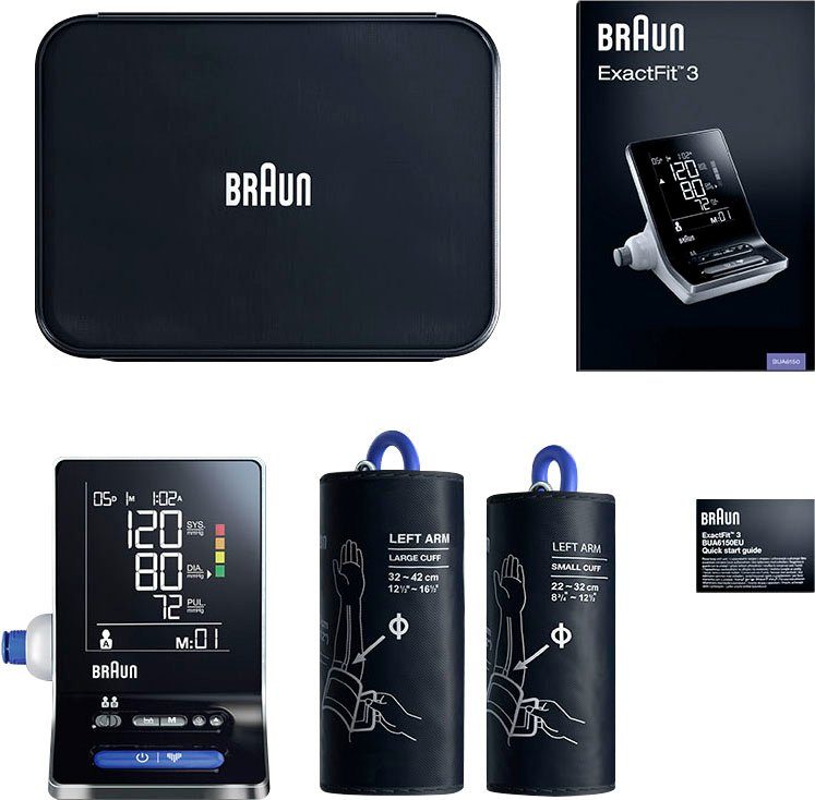 Braun Oberarm-Blutdruckmessgerät ExactFit™ 3 - BUA6150, Mit zwei Manschettengrößen für Genauigkeit und Komfort