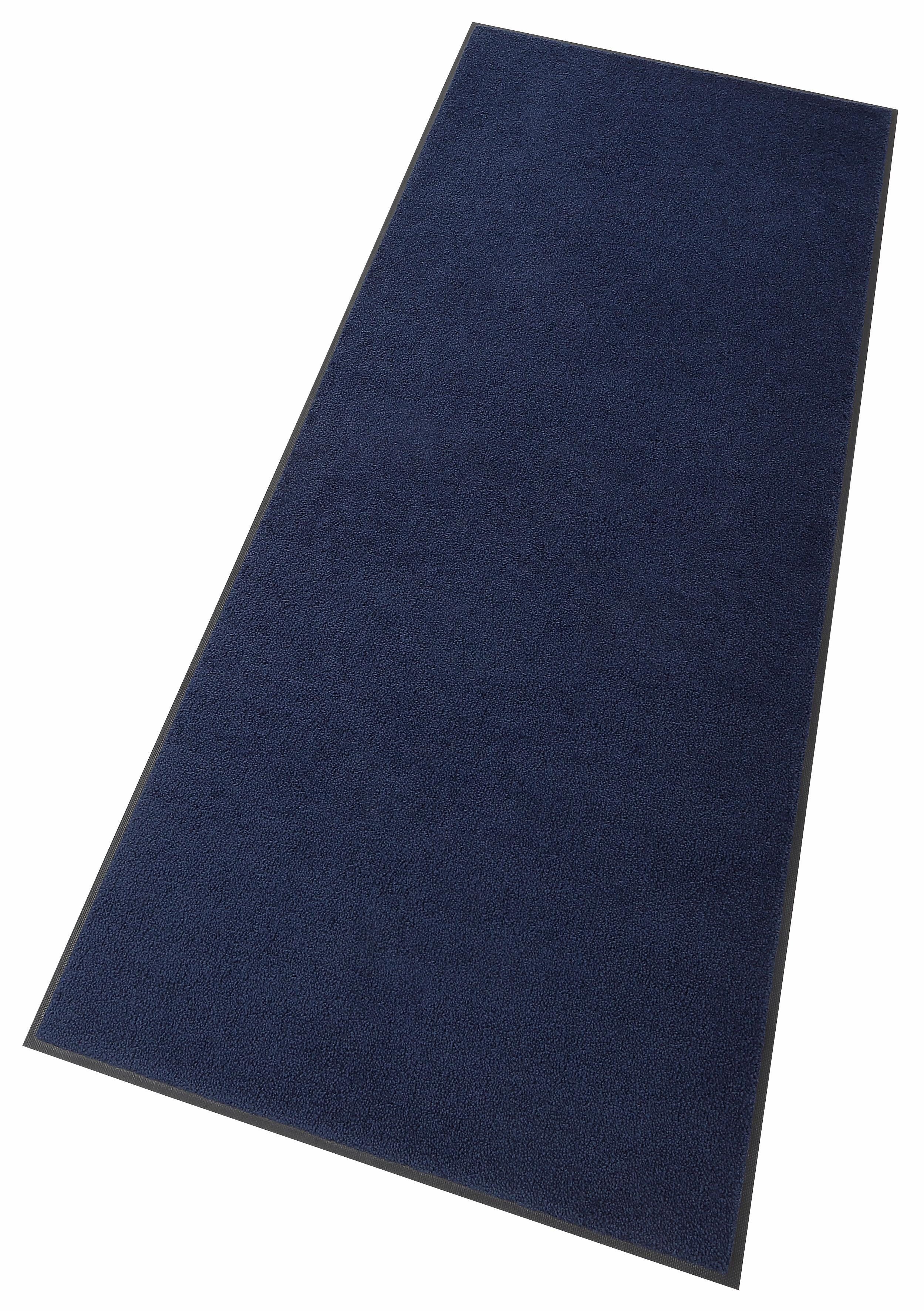 Läufer Original Uni, wash+dry by Kleen-Tex, rechteckig, Höhe: 9 mm, Schmutzfangläufer, Schmutzfangteppich, Schmutzmatte, rutschhemmend marineblau