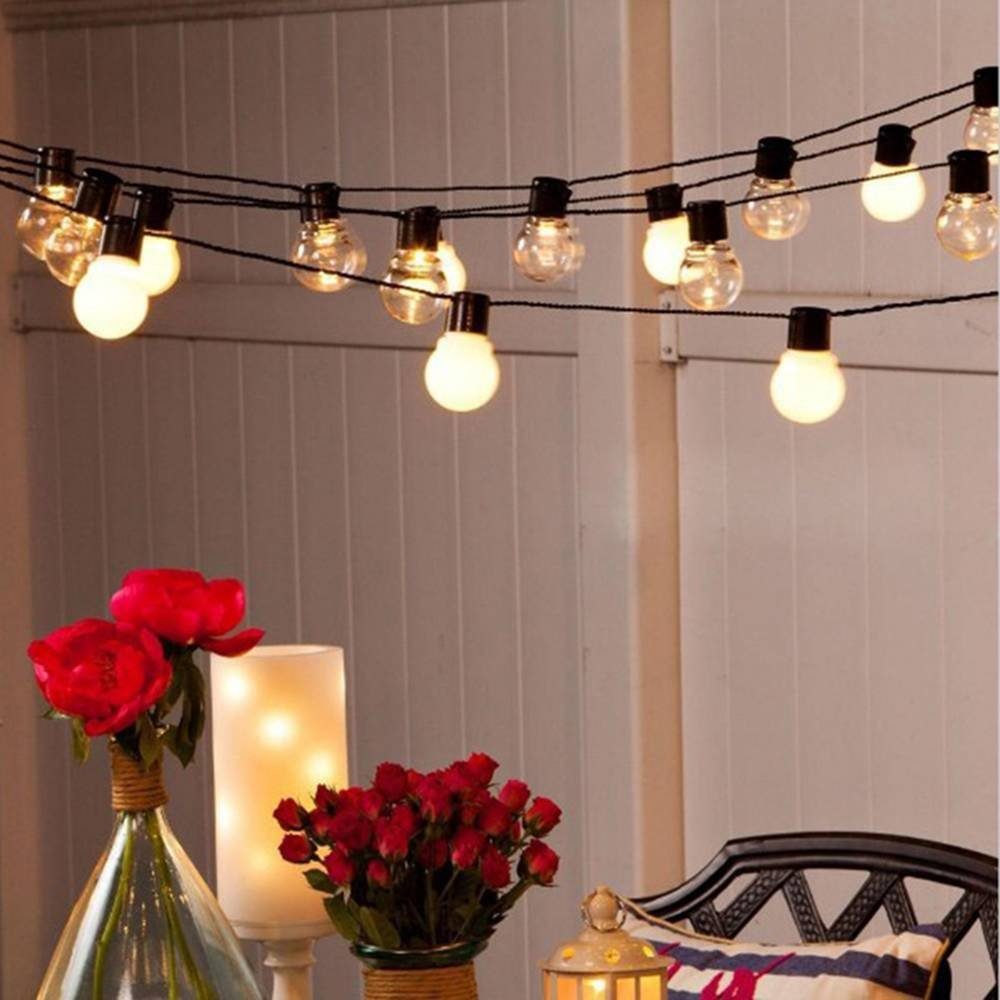 LED-Lichterkette LED Glühbirnen, anschliessbar, Weihnachtsparty warmweiss Weiß wasserdicht, 20 G45, für 5M, Terrasse, Rosnek