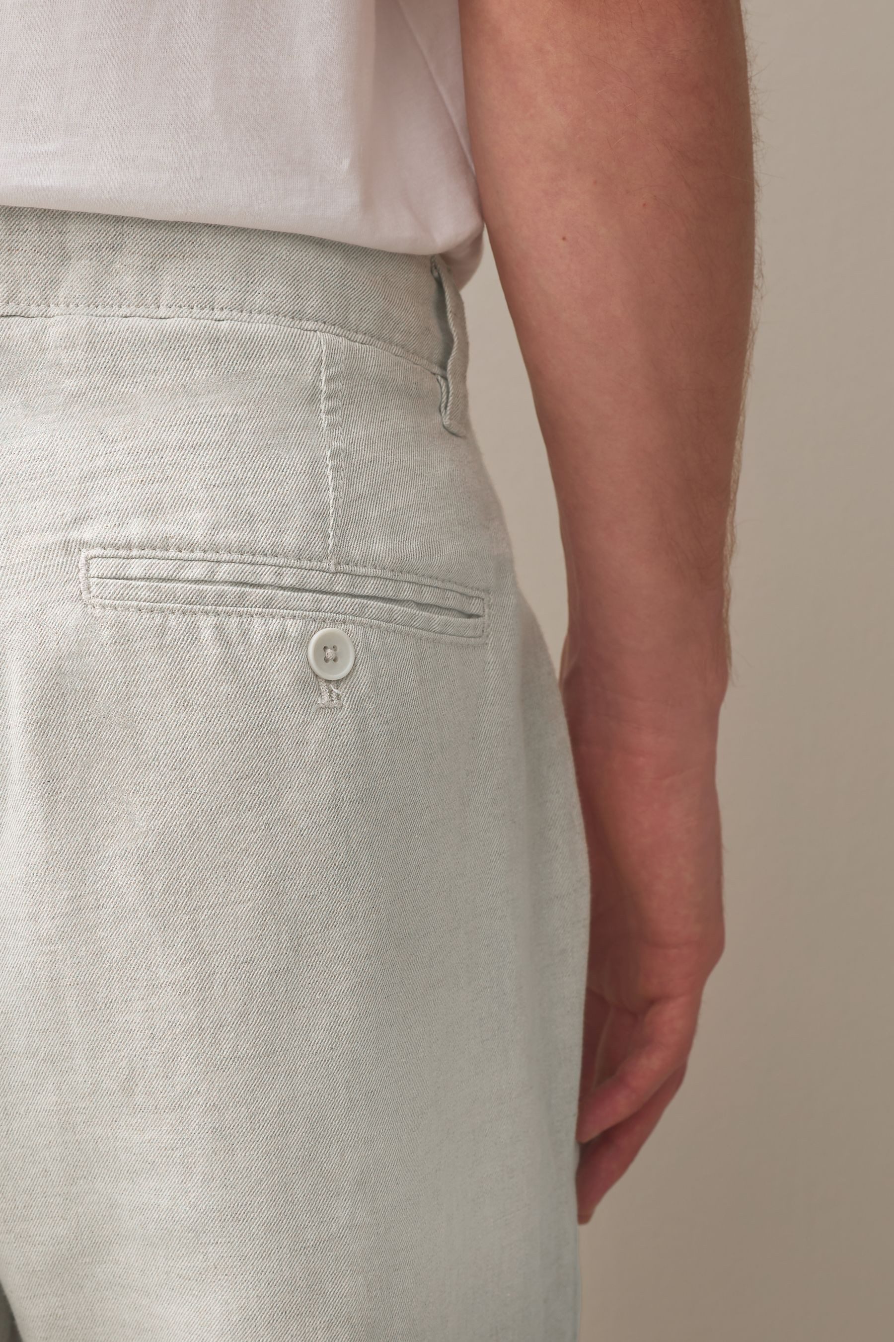 Next Chinohose Slim Fit Chinohose aus Baumwoll-Leinengemisch (1-tlg)