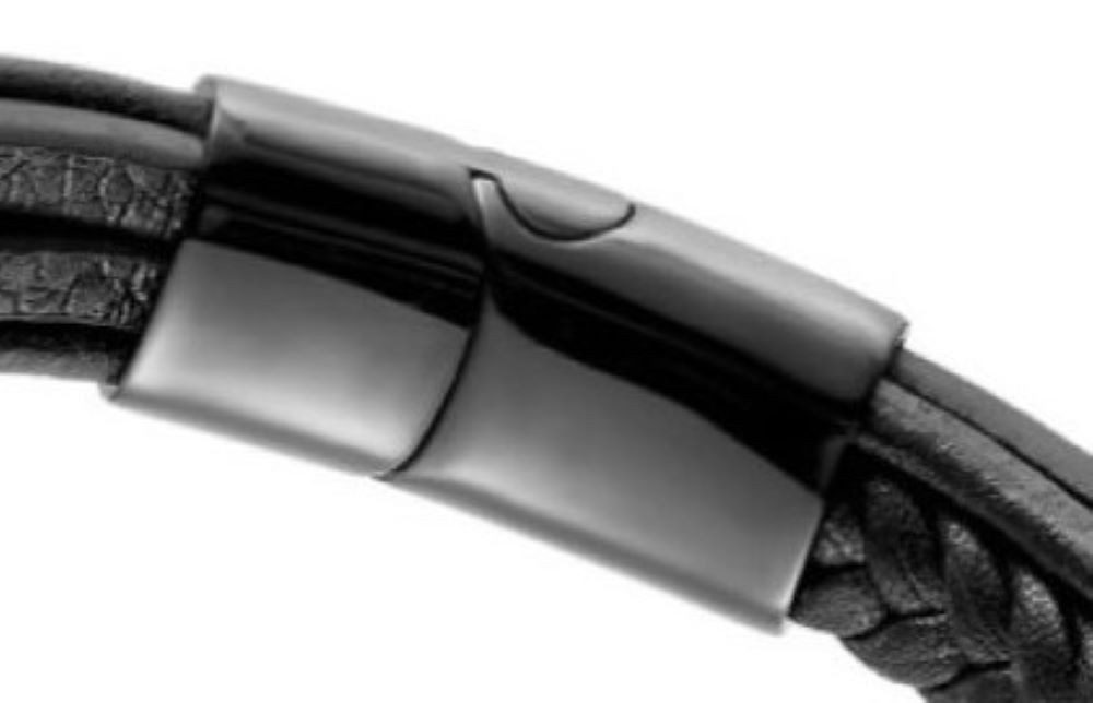 Paletti Lederarmband Schwarzes Lederarmband mit schwarzen Federn, Schwarz Feder – Bild 3 von 3
