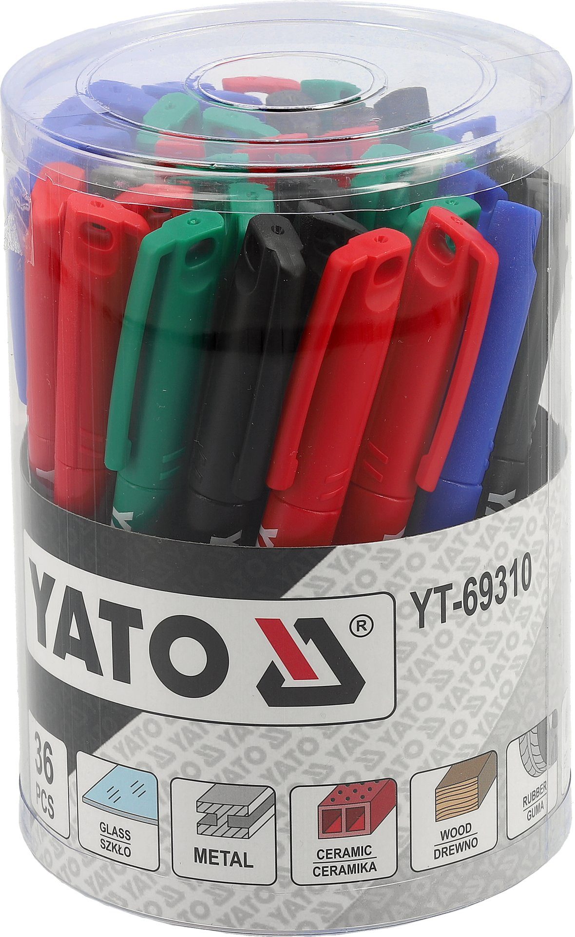 Yato Permanentmarker Technische Markierer Set 4 Farben 36 Stück, (Technische Markierer Set 4 Farben 36 Stück, 36-tlg., Technische Markierer Set 4 Farben 36 Stück)