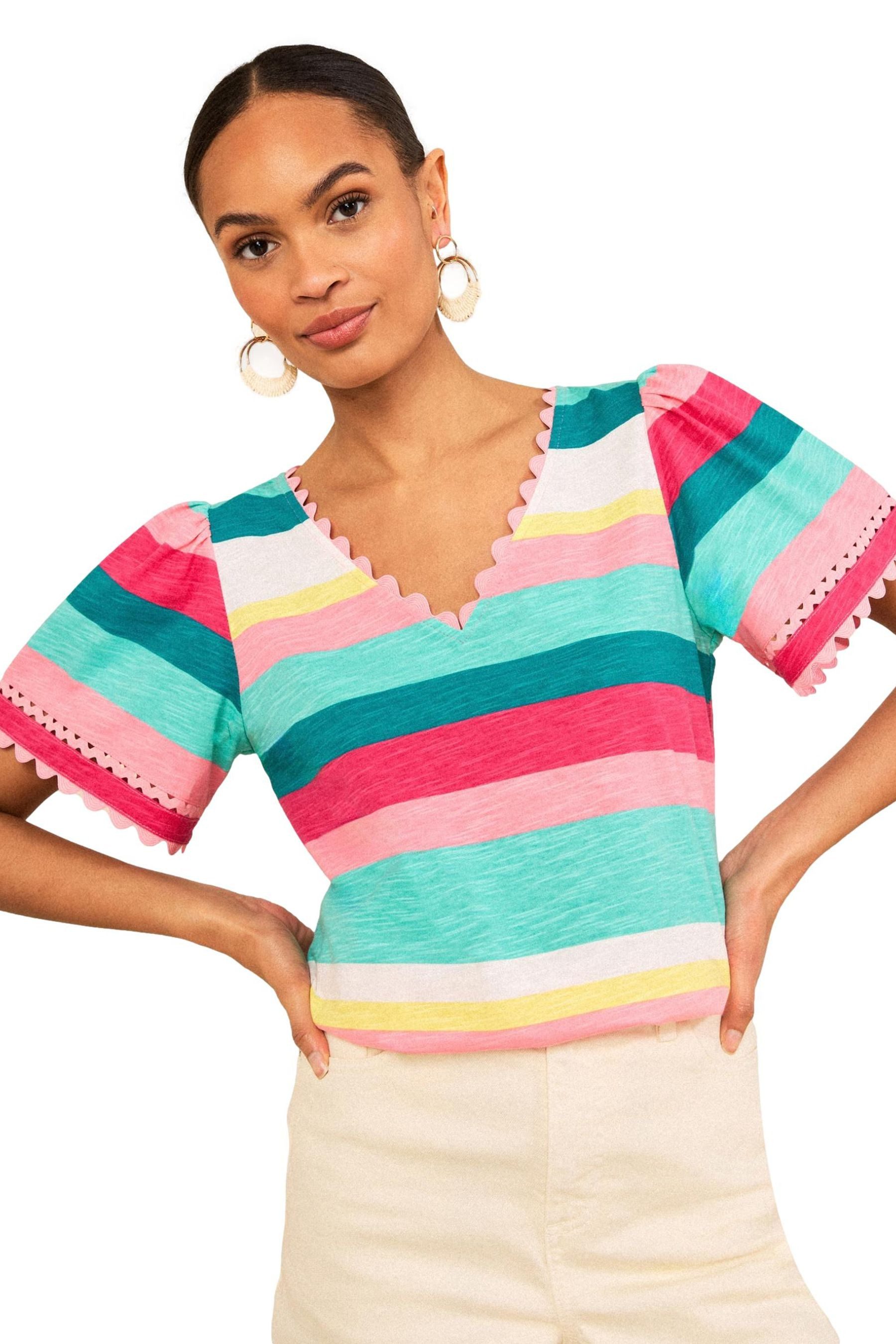 Love & Roses T-Shirt Love & Roses T-Shirt mit Bogenkante, Regular (1-tlg)