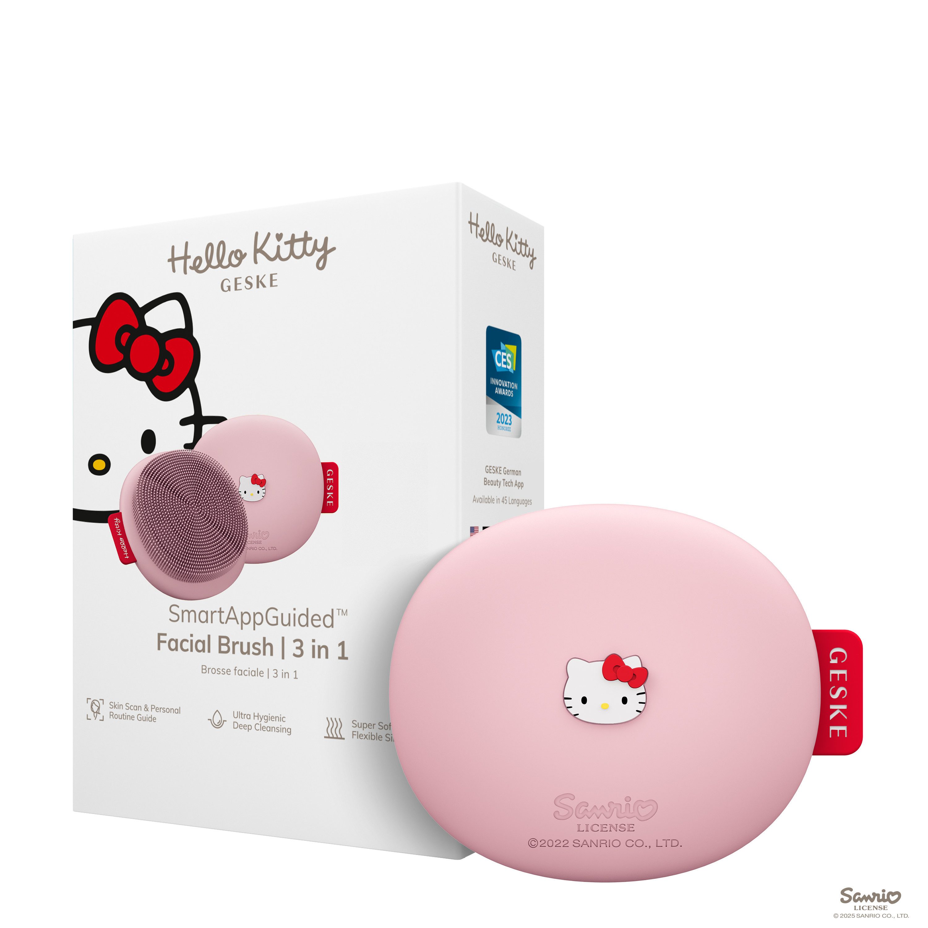 GESKE German Beauty Tech Elektrische Gesichtsreinigungsbürste SmartAppGuided™ Facial Brush 3 in 1, Packung, 1-tlg., inkl. kostenloser APP (SmartAppGuided Device), Mit der GESKE App erhältst Du deine personalisierte Hautpflegeroutine.