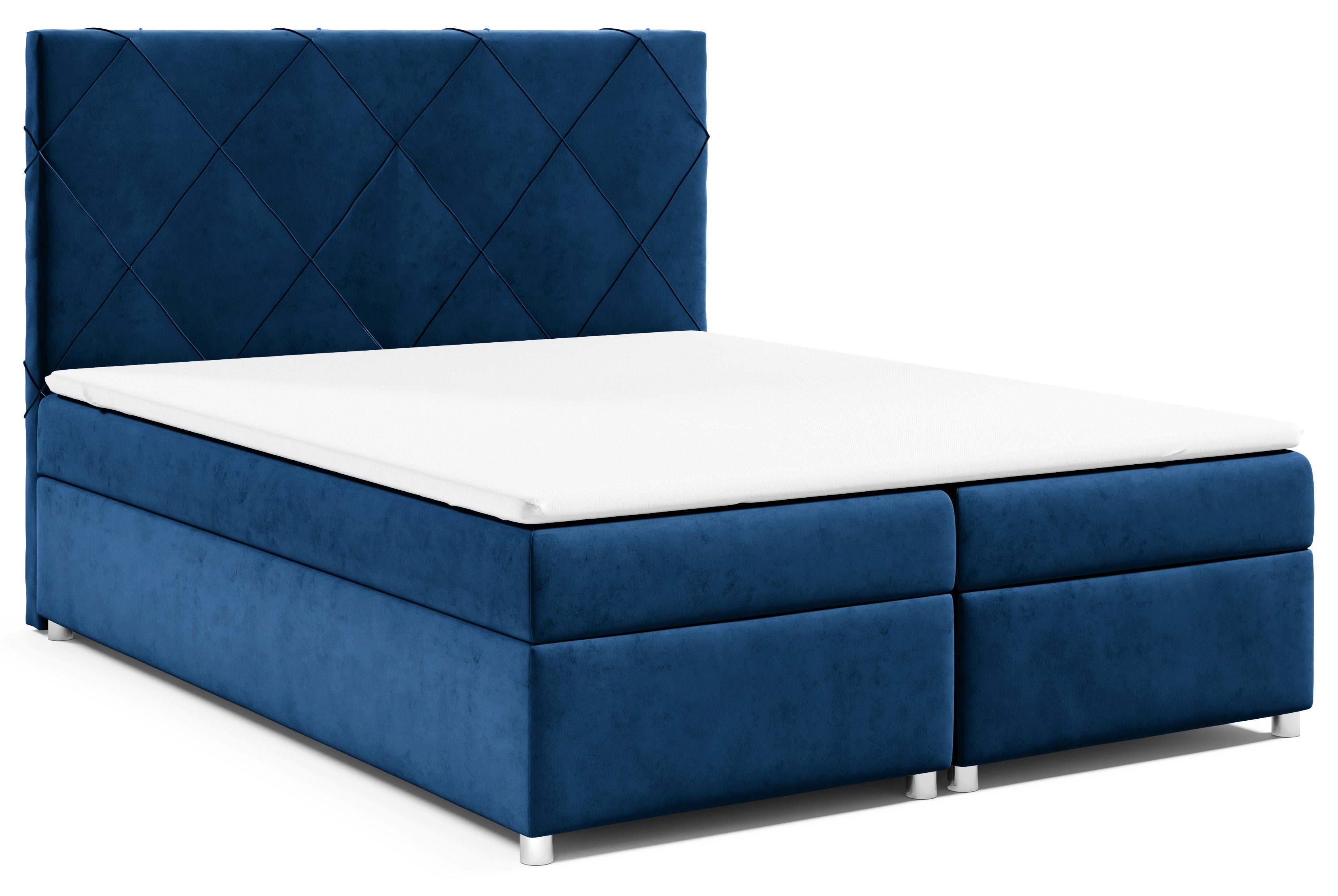 for Topper K7, Boxspringbett Blau und Home Bettkasten mit Best Trinity