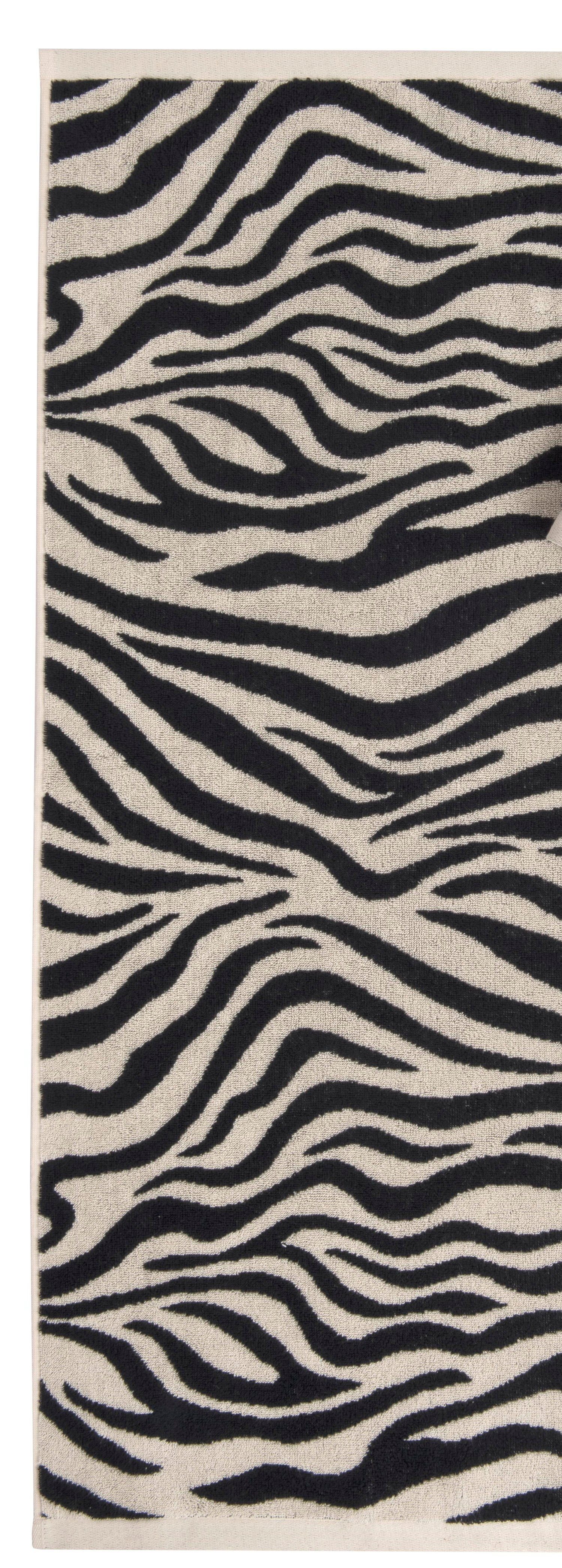 Lasa Home Handtuch Handtuch im Baumwolle Design, Zebra (1-St), Frottee