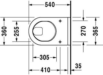 Duravit WC-Komplettset Duravit Wand-WC STARCK 3 flach 360x540mm