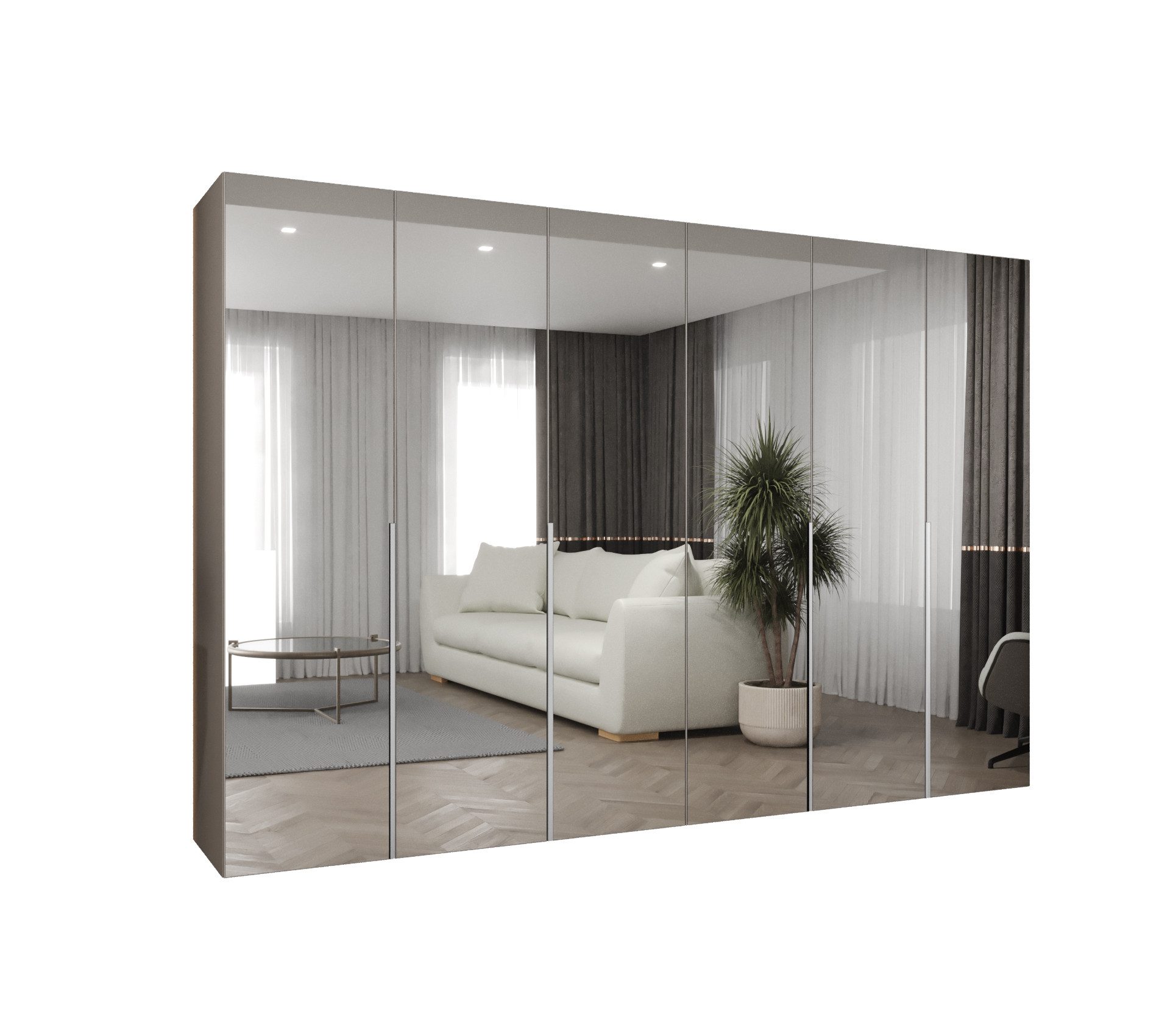 ABIKS MÖBEL Drehtürenschrank ALICANTE 3 Schlafzimmerschrank mit Kleiderstange und Regalen