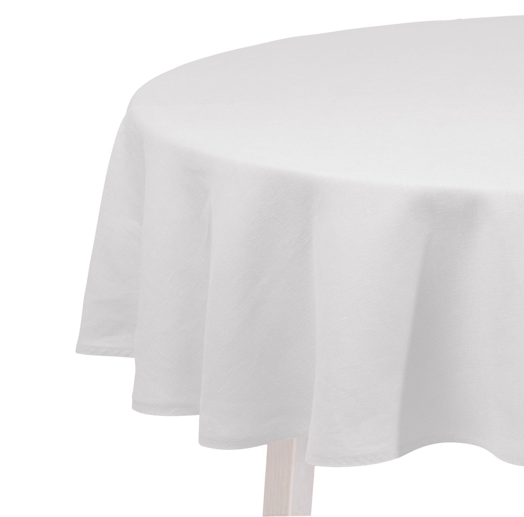 PICHLER Tischdecke Leinenuni uni Tischdecke rund 1er Set 0 x 170 cm PURE Kreis weiß (1-tlg), Tischdecke Tischläufer Fest Feier Kommunion