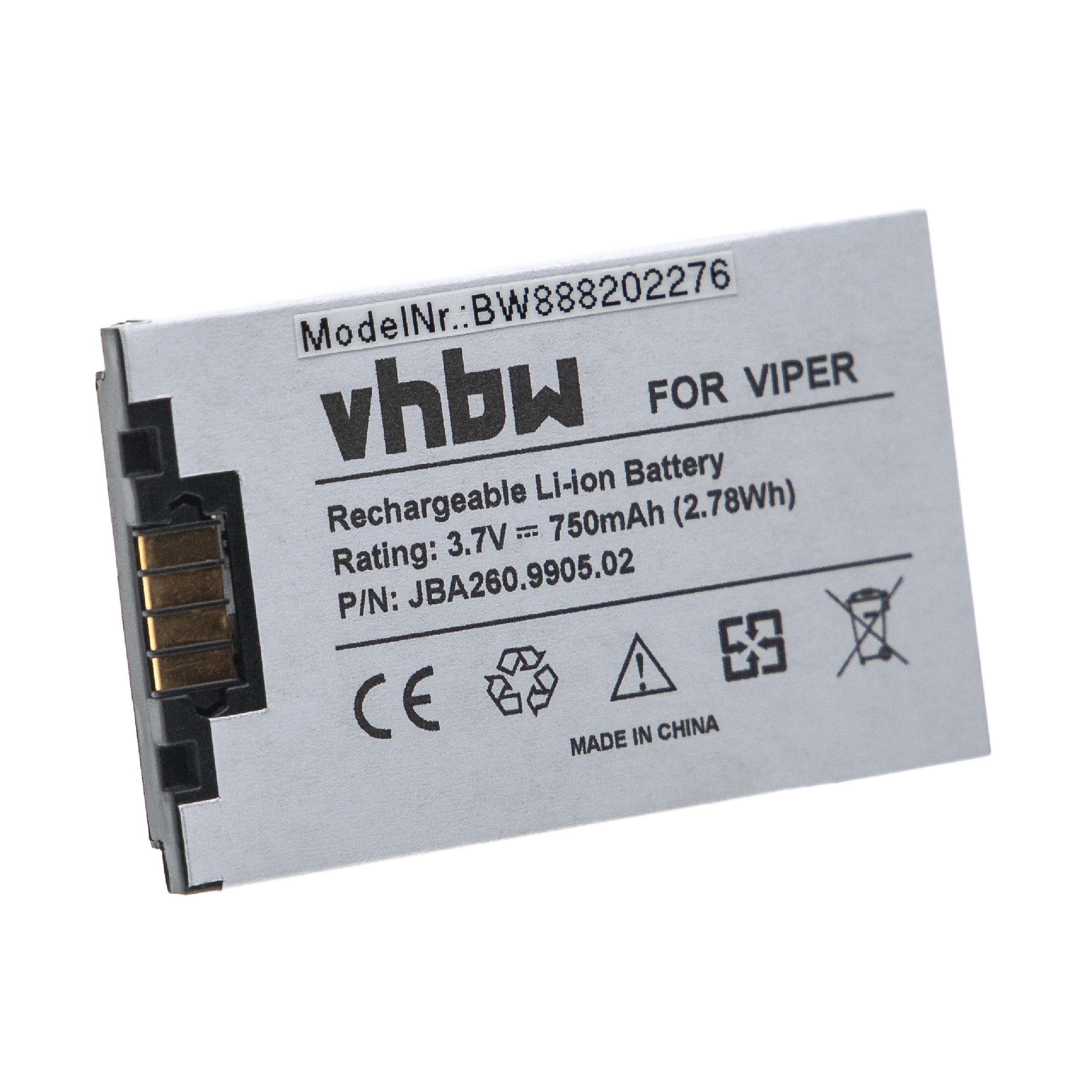 V) mAh mit vhbw Oelmann LX7 Li-Ion kompatibel Viper (3,7 Akku LX8, 750