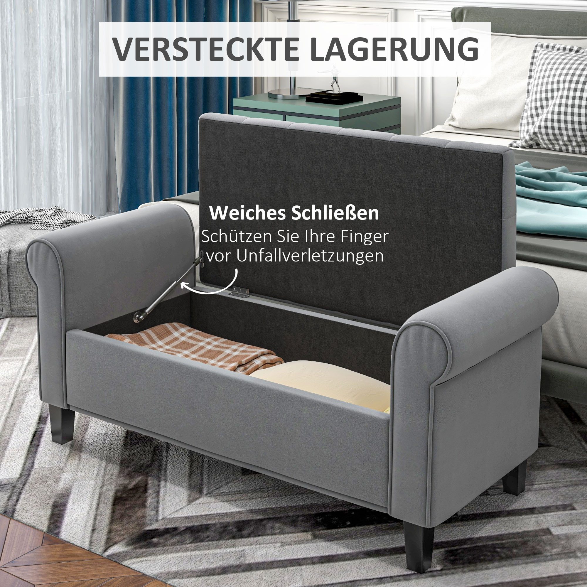 furnicato Polsterbank Sitzbank Knopfheftung Samtoptik 126x48,5x57 cm (1-St)