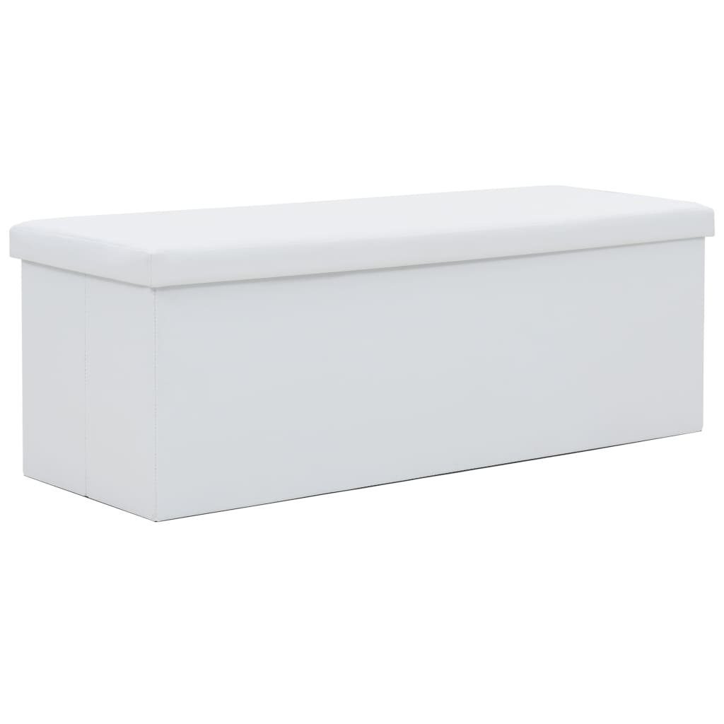 vidaXL Sitzbank Faltbare Sitzbank Kunstleder 110×38×38 cm Weiß Weiß | Weiß