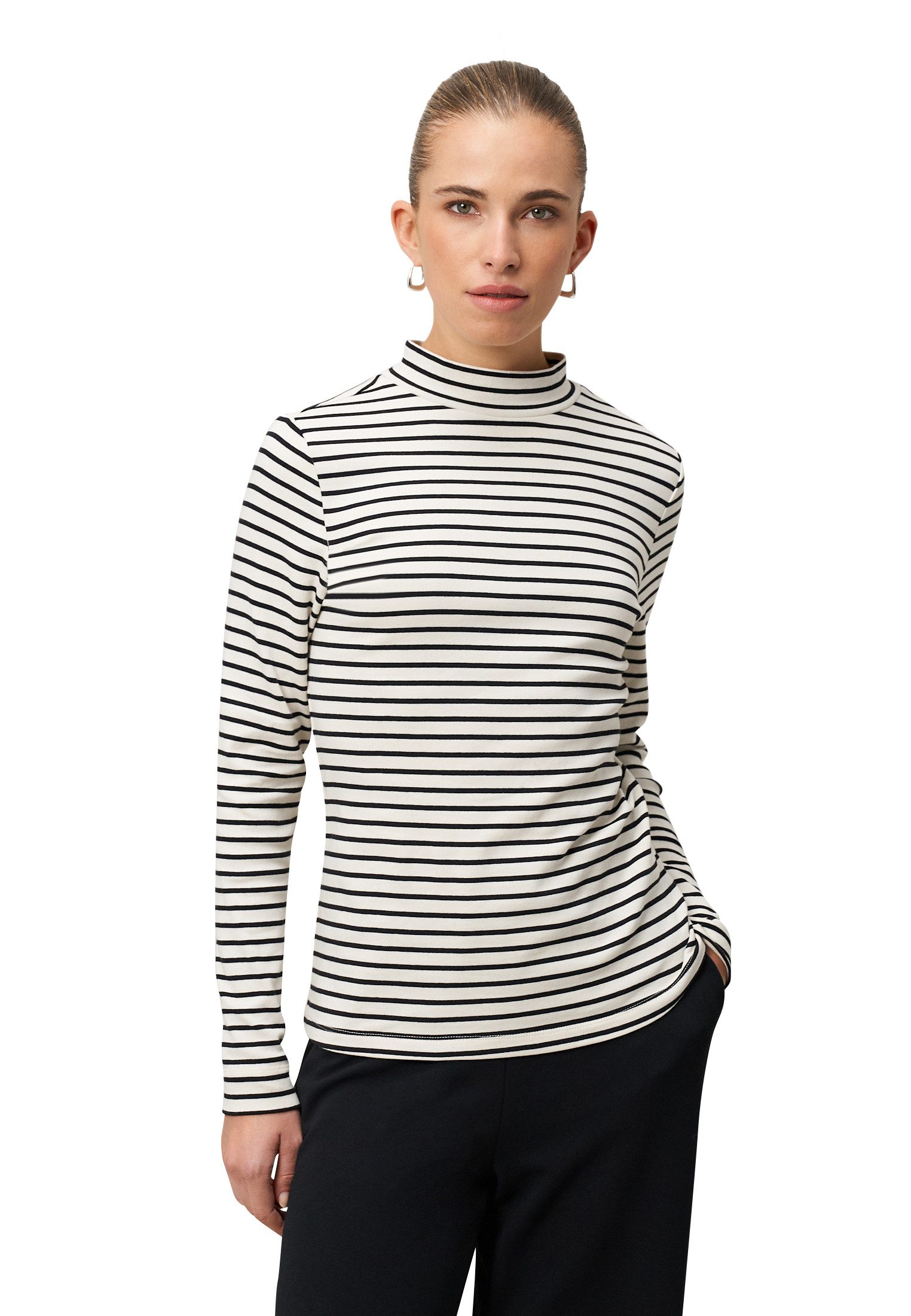 Zero Kurzarmshirt Damen mit Stehkragen (1-tlg) Plain/ohne Details