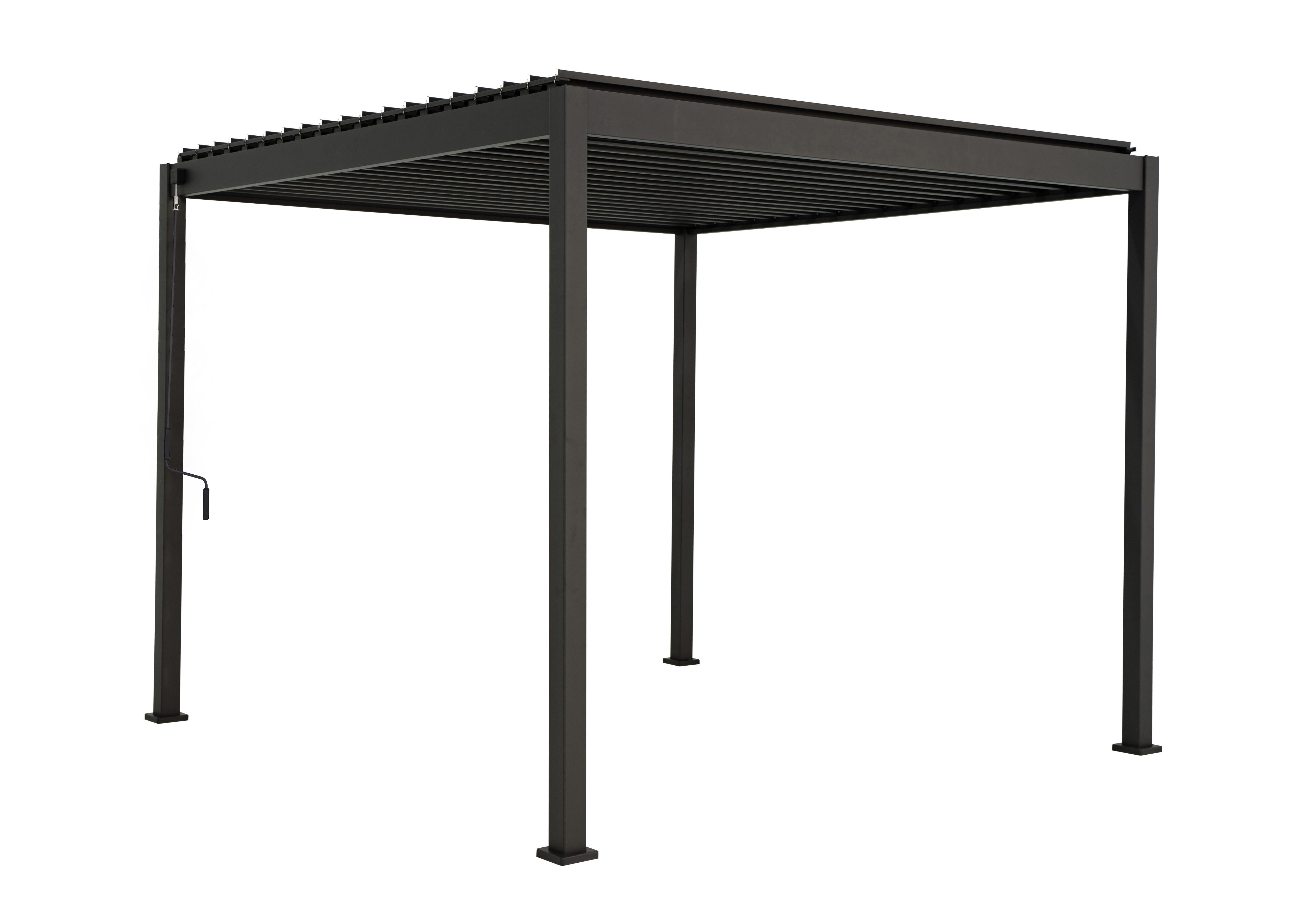 Leco Pavillon LECO-Lamellenpergola BASIC – stilvolle Pergola mit Lamellen, anthrazit, Gestell aus Aluminium und Stahl pulverbeschichtet