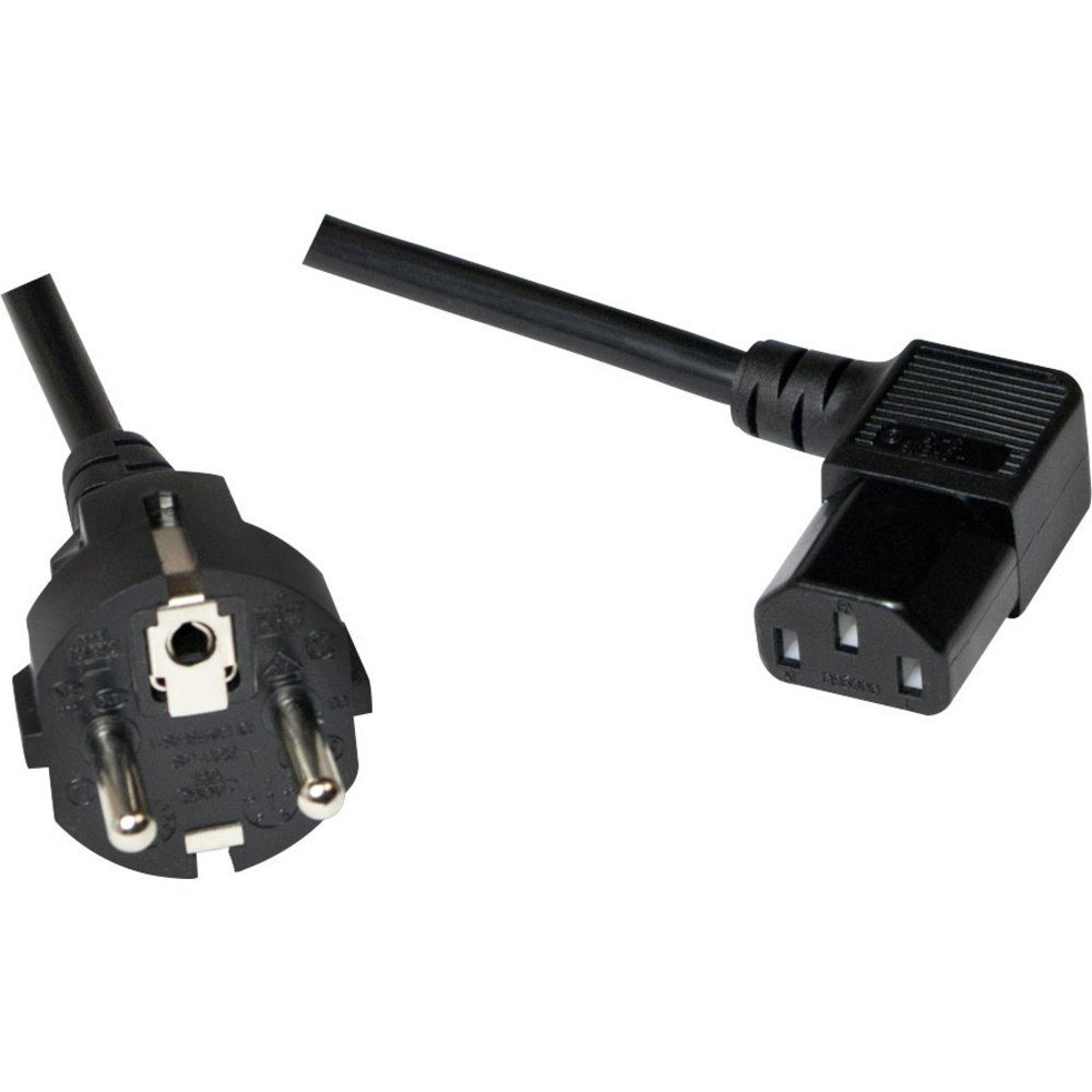 LogiLink Kaltgeräte Anschlusskabel [1x Schutzkontakt-Stecker - 1x Kalt Stromkabel