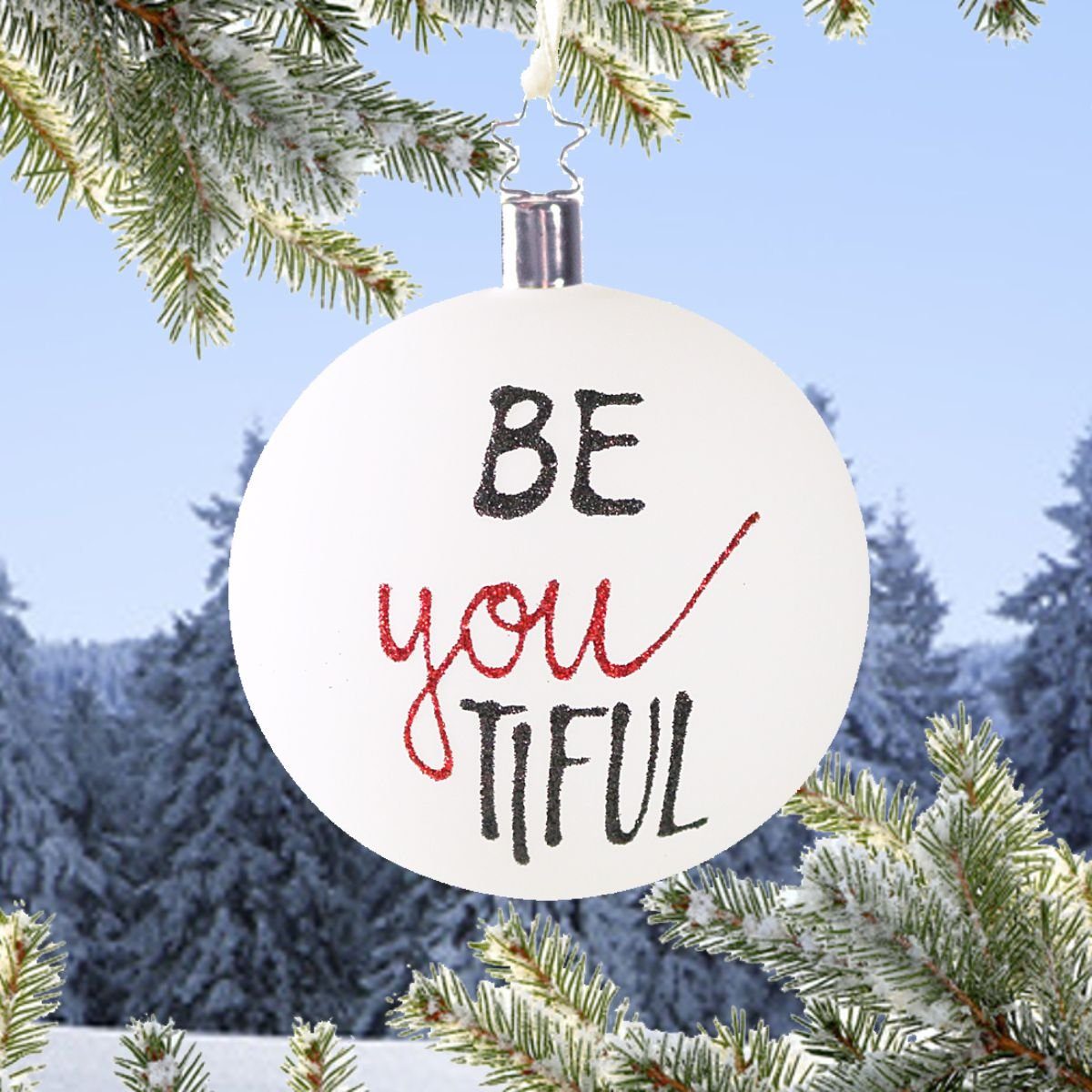INGE-GLAS® Christbaumschmuck INGE-GLAS Glas-Hänger Kugel BE-YouTIFUL weiß matt (1-tlg)