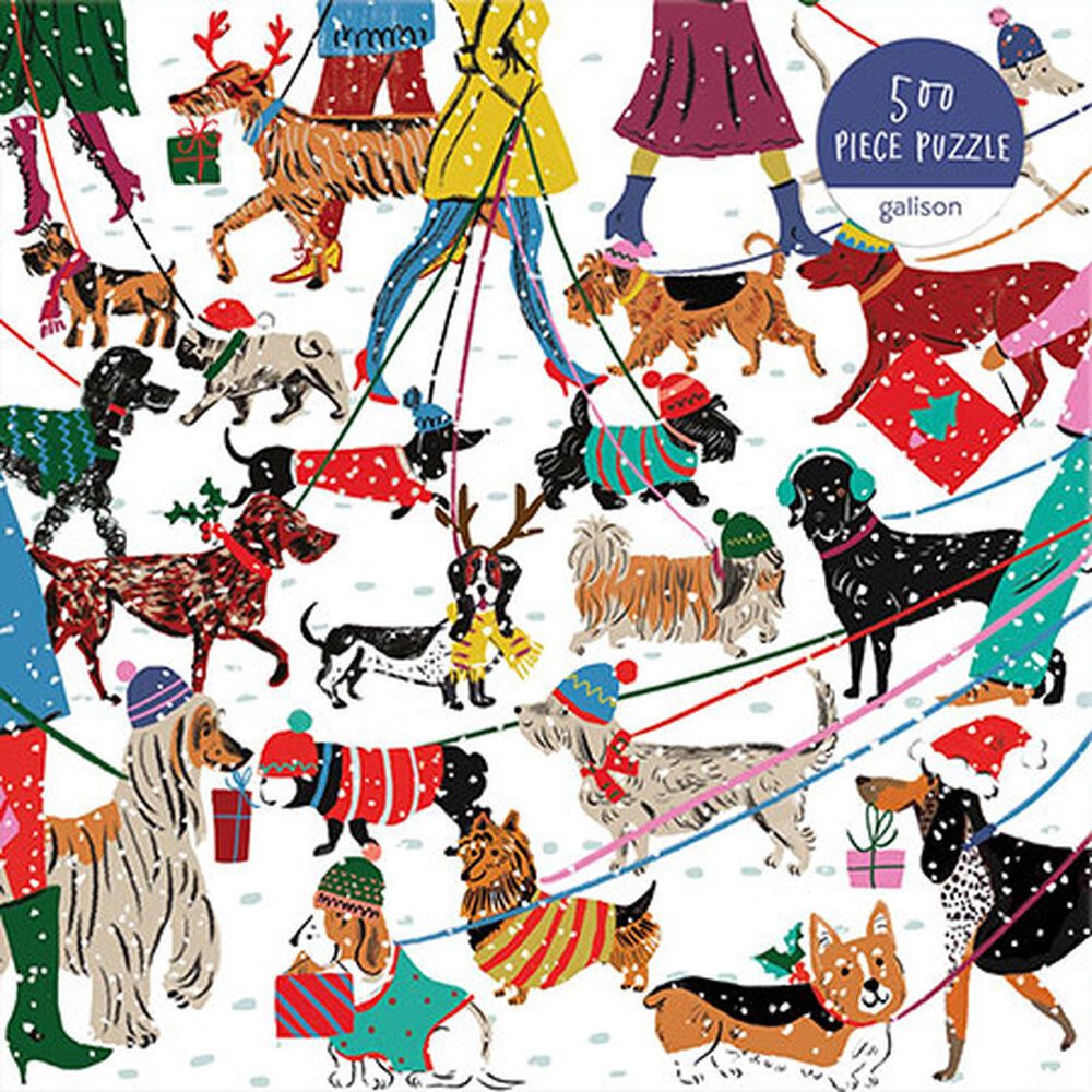 Chronicle Books Puzzle Süße Hunde im Winter, Puzzleteile günstig online kaufen