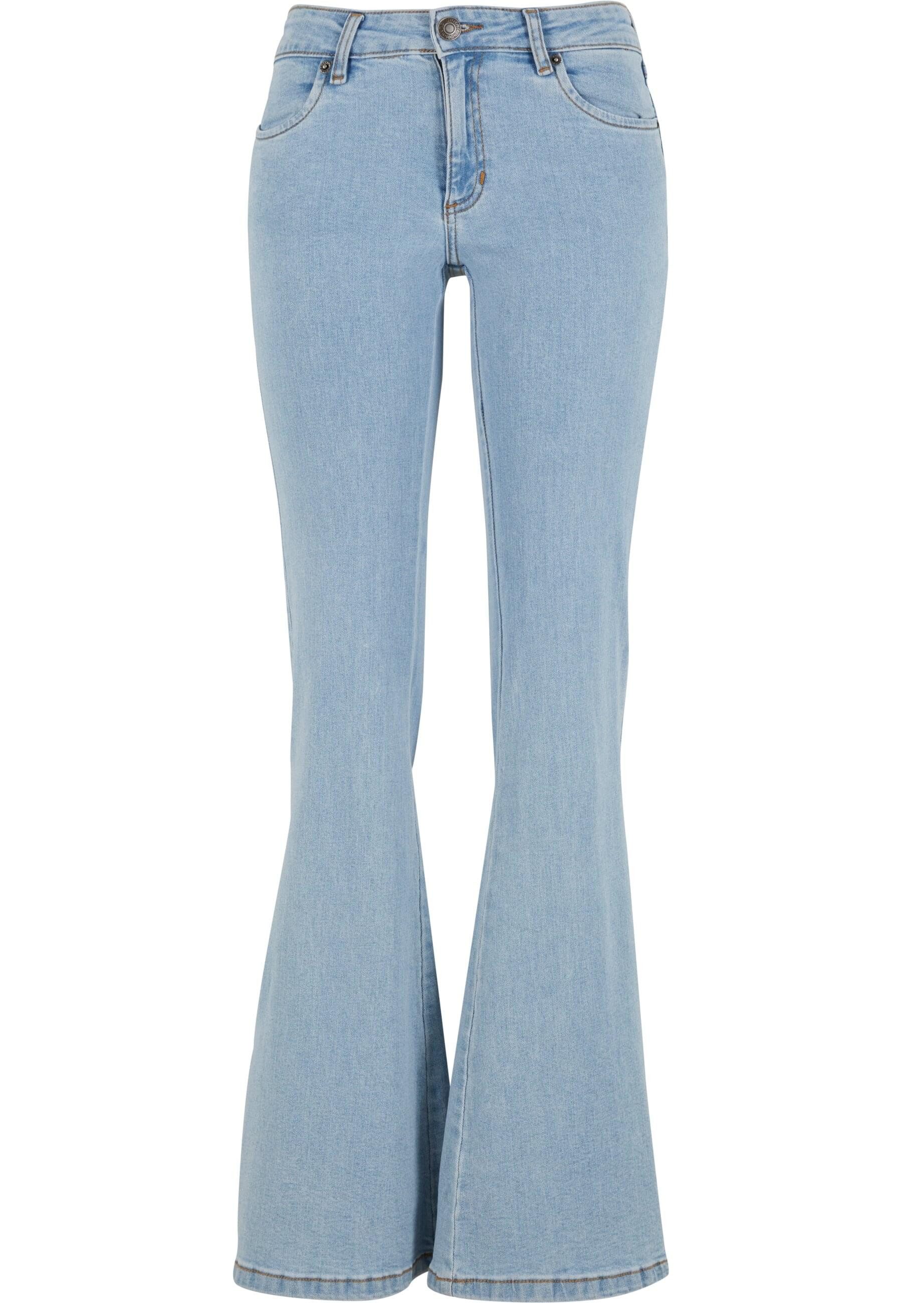 URBAN CLASSICS Bequeme Jeans Urban Classics Damen Ladies Organic Low Waist Flared Denim