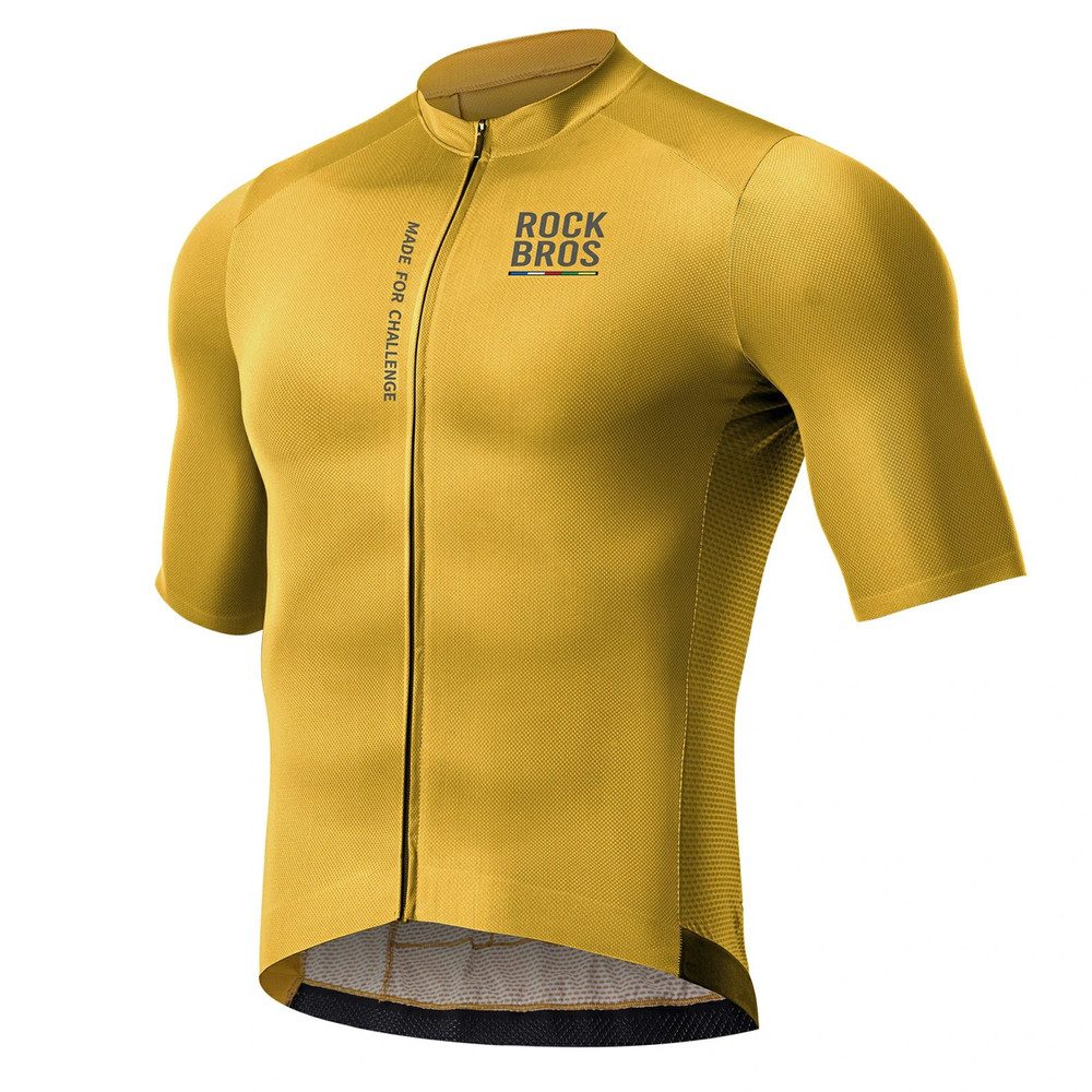 ROCKBROS Radtrikot Fahrradtrikot Radshirt Sporttrikot (Spar-Set, 1-tlg., 56 cm lang atmungsaktiv) atmungsaktiv, 3 Rückentaschen, reflektierend, YKK-Zip