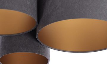 Kiom Deckenleuchte PlaMian dark grey & gold Ø 91cm, Fassung 3x E27, Leuchtmittel nicht inklusive, Leuchtmittel abhängig
