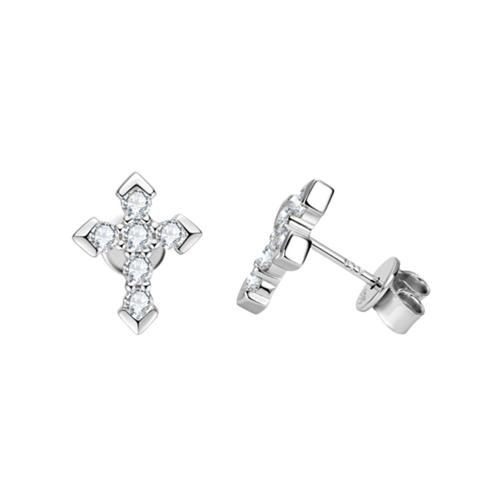 Invanter Paar Ohrhänger Kleine Mosang Stein Kreuz Ohrringe Silber | Ohrhänger