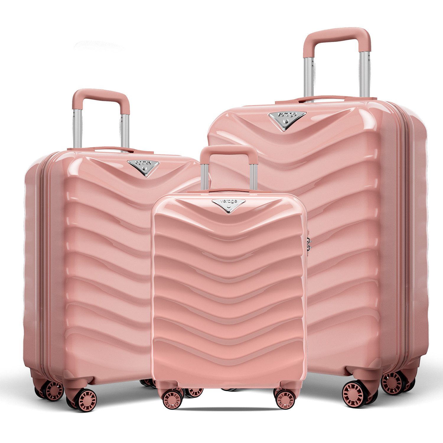Verage Hartschalen-Trolley Rosagold /Schwarz Reisekoffer, 4 günstig online kaufen