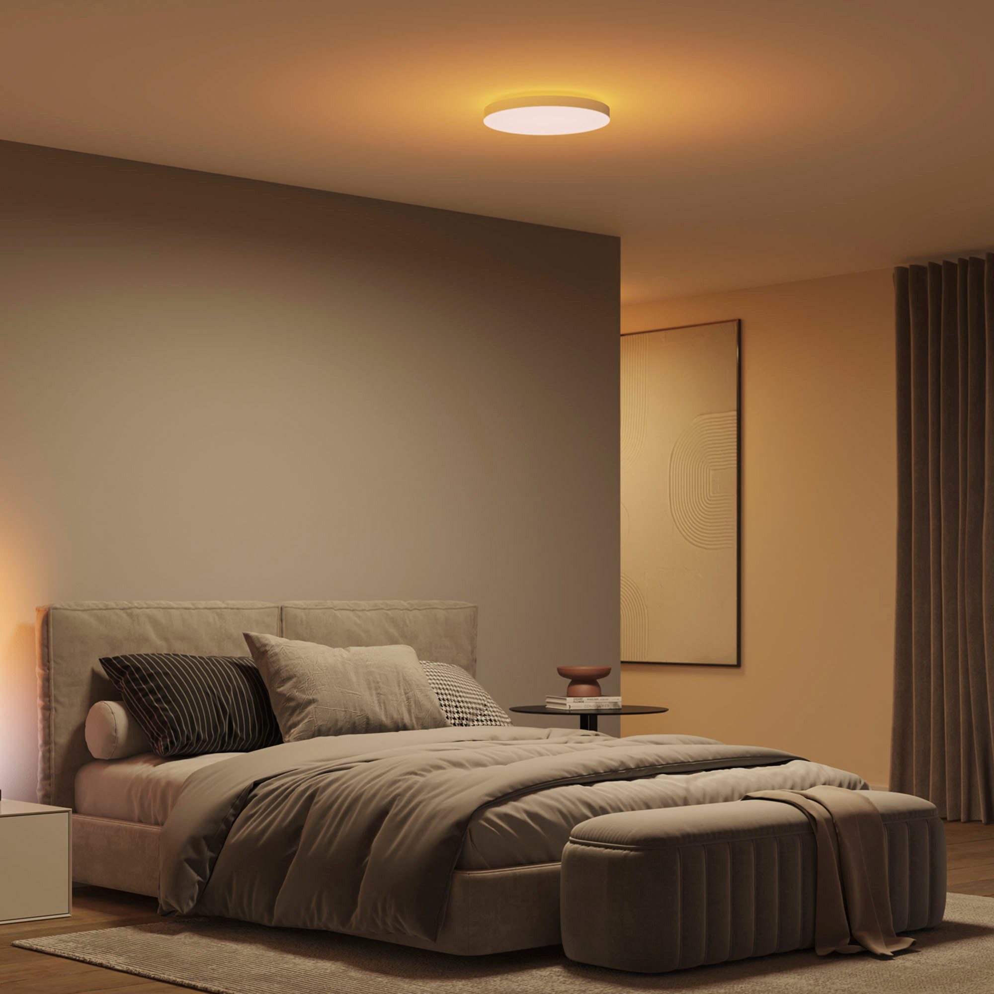 Philips Hue LED Deckenleuchte White & Color Ambience Datura Ø384mm, Abschaltautomatik, Bluetooth, CCT - über Fernbedienung, Dimmfunktion, Einschlafhilfe, Farbsteuerung, Farbwechsel, Memory, nach Trennung vom Netz, Nachtlichtfunktion, RGB, Smart Home, Timerfunktion, Weckerfunktion, dimmbar über Fernbedienung, mehrere Helligkeitsstufen, LED fest integriert, Farbwechsler, RGB, warmweiß - kaltweiß, App- & Sprachsteuerung, Smart Home, Backlight, Farbe & Weiß