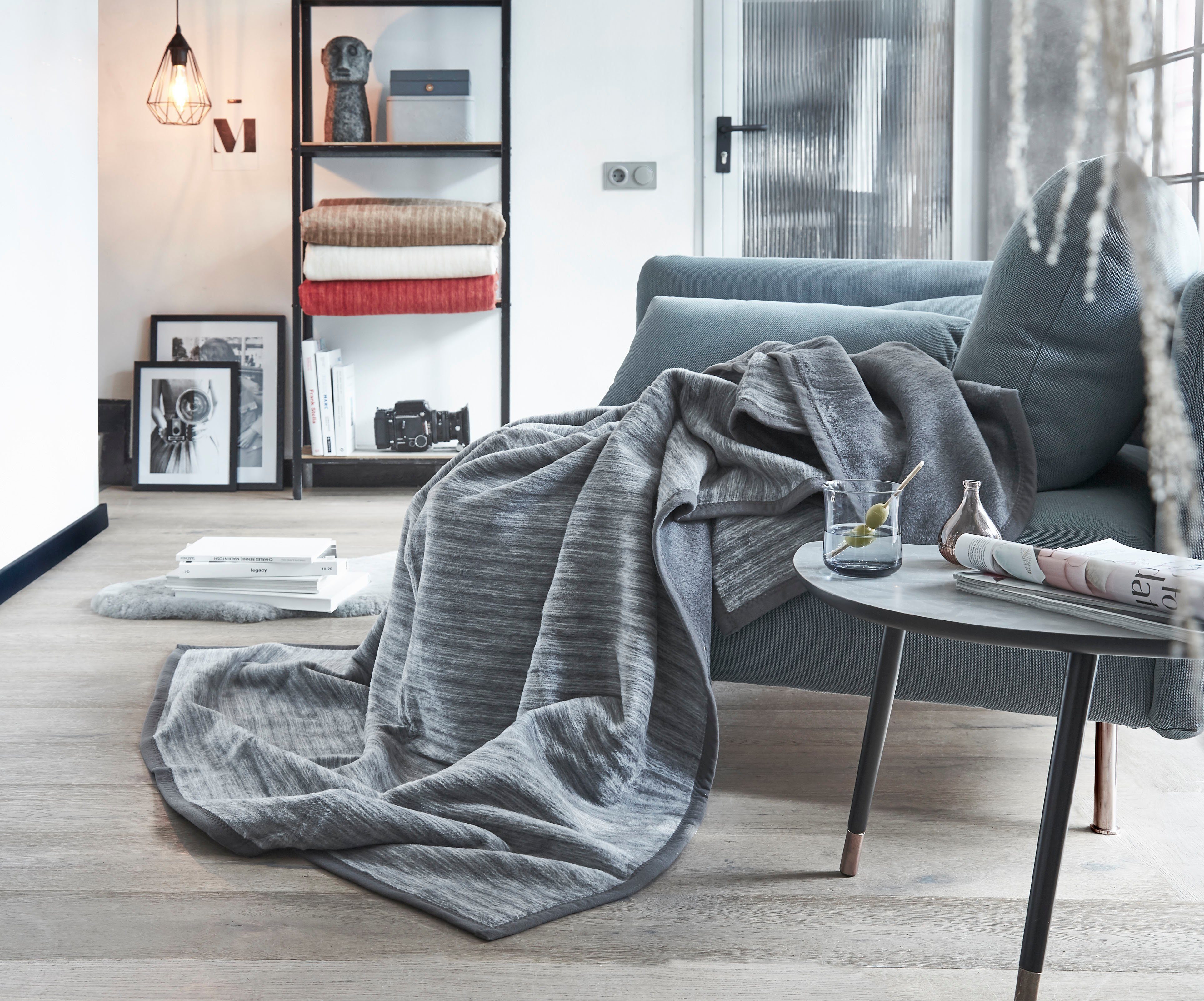 Wohndecke Fano, IBENA, mit Streifen versehen, Kuscheldecke