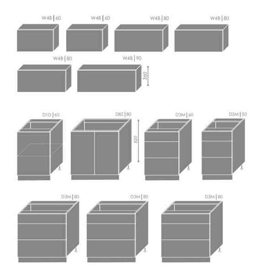 Feldmann-Wohnen Küchenzeile BRERRA CDB, (Schubladen mit Teilauszug und Soft-Close-Funktion), 490x50x168cm weiß matt / verkehrsweiß lackiert, 13-teilig