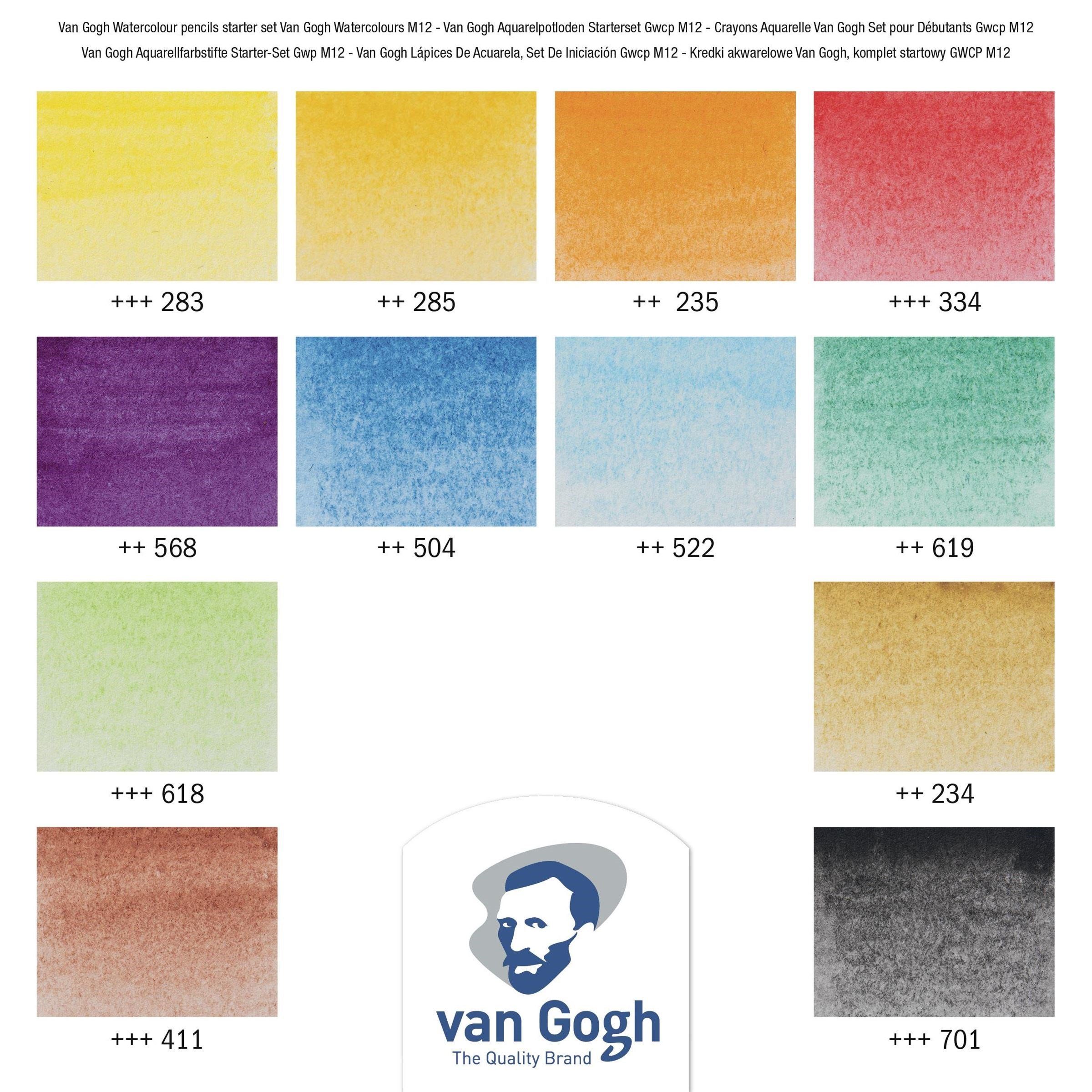 Talens Aquarellstifte Van Gogh Watercolour Pencil Set, 12 Aquarellstifte, (12-tlg), im Metalletui