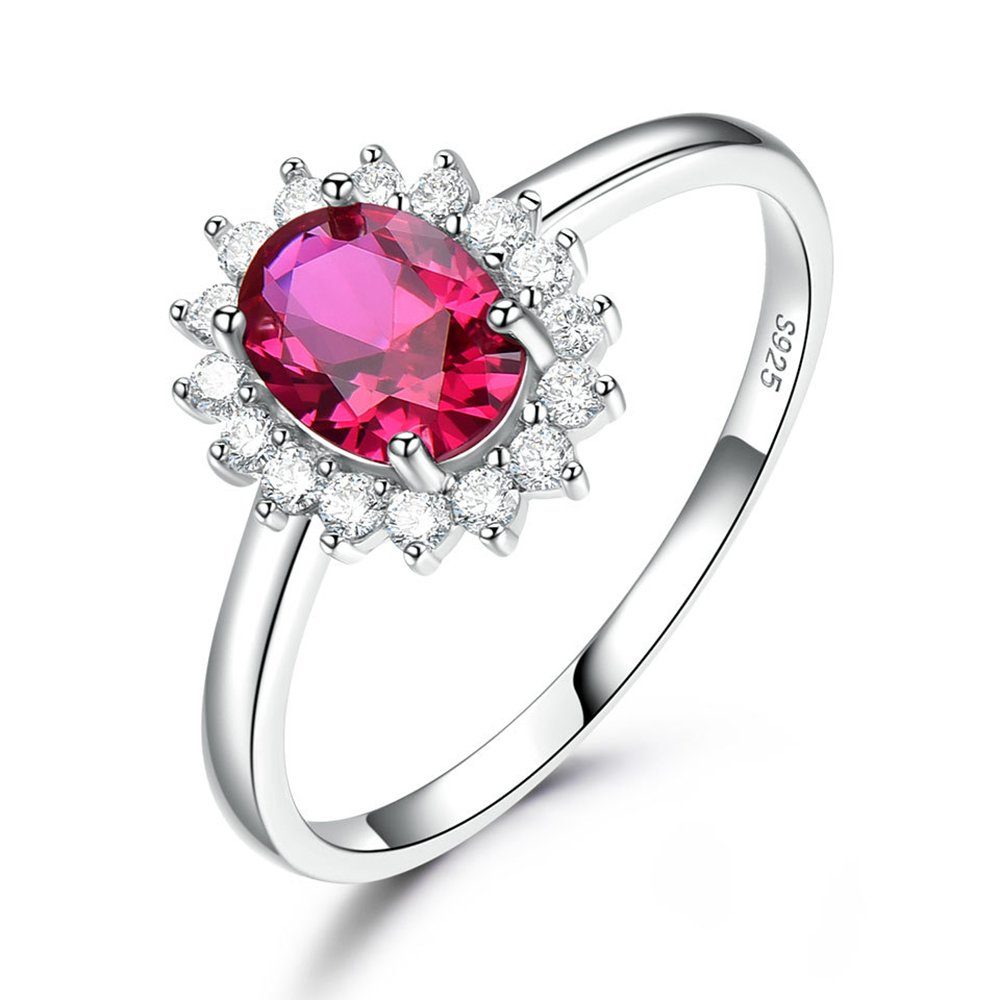 SCOZBT Promise Ring (1-tlg) Rot Damen Schmuck Silberring Verlobungsring