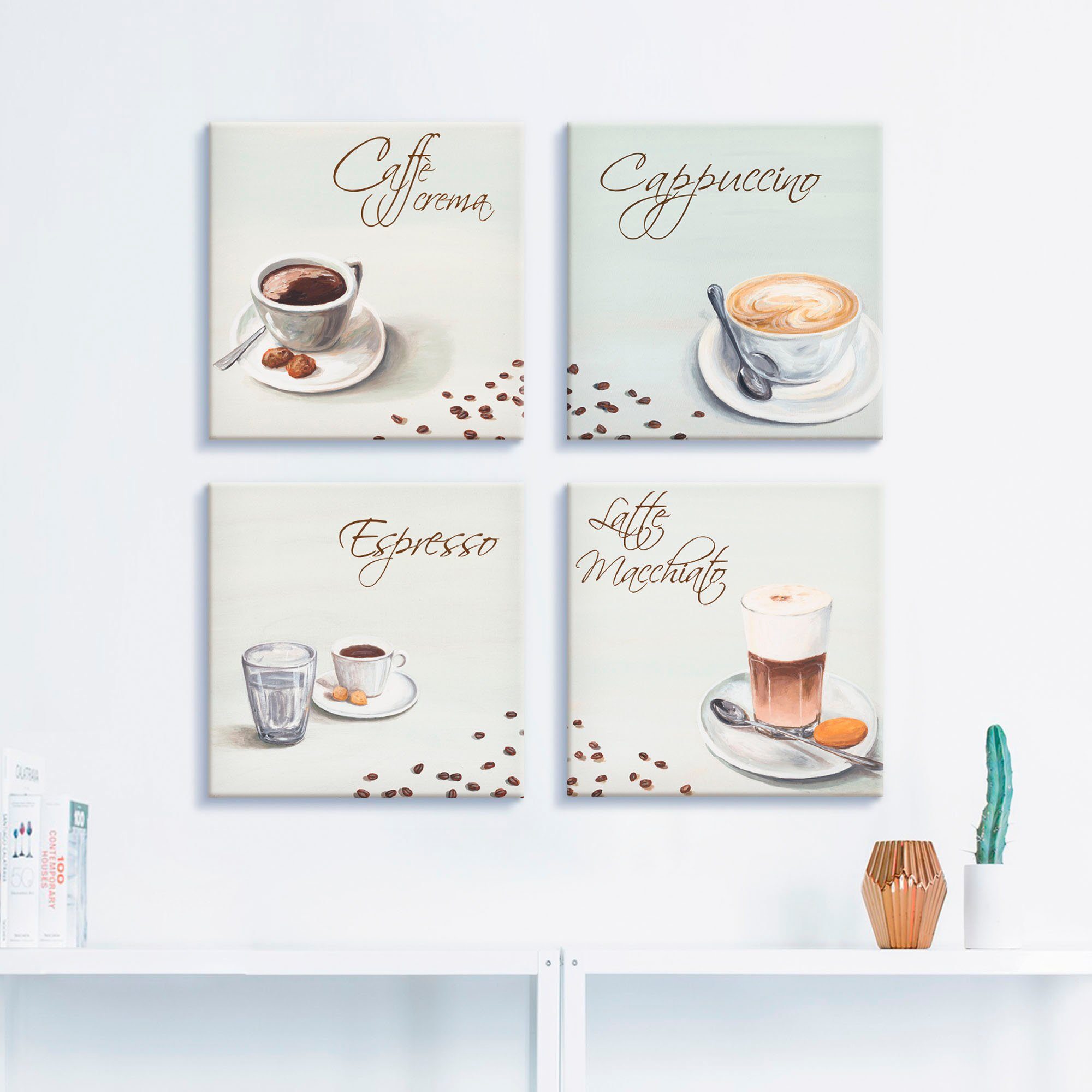 Artland Leinwandbild Cappuccino Espresso Latte Macchiato, günstig online kaufen
