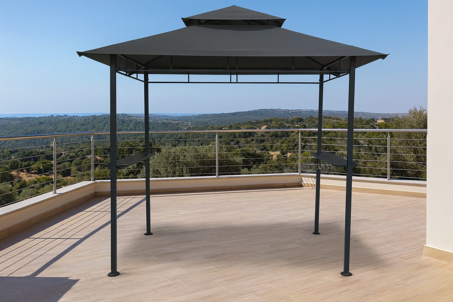 Gardissimo Grillpavillon Raucherpavillon Izgara 244 x 150 cm, (Spar-Set, komplett-Set), wasserabweisendes Dach mit Rauchabzug