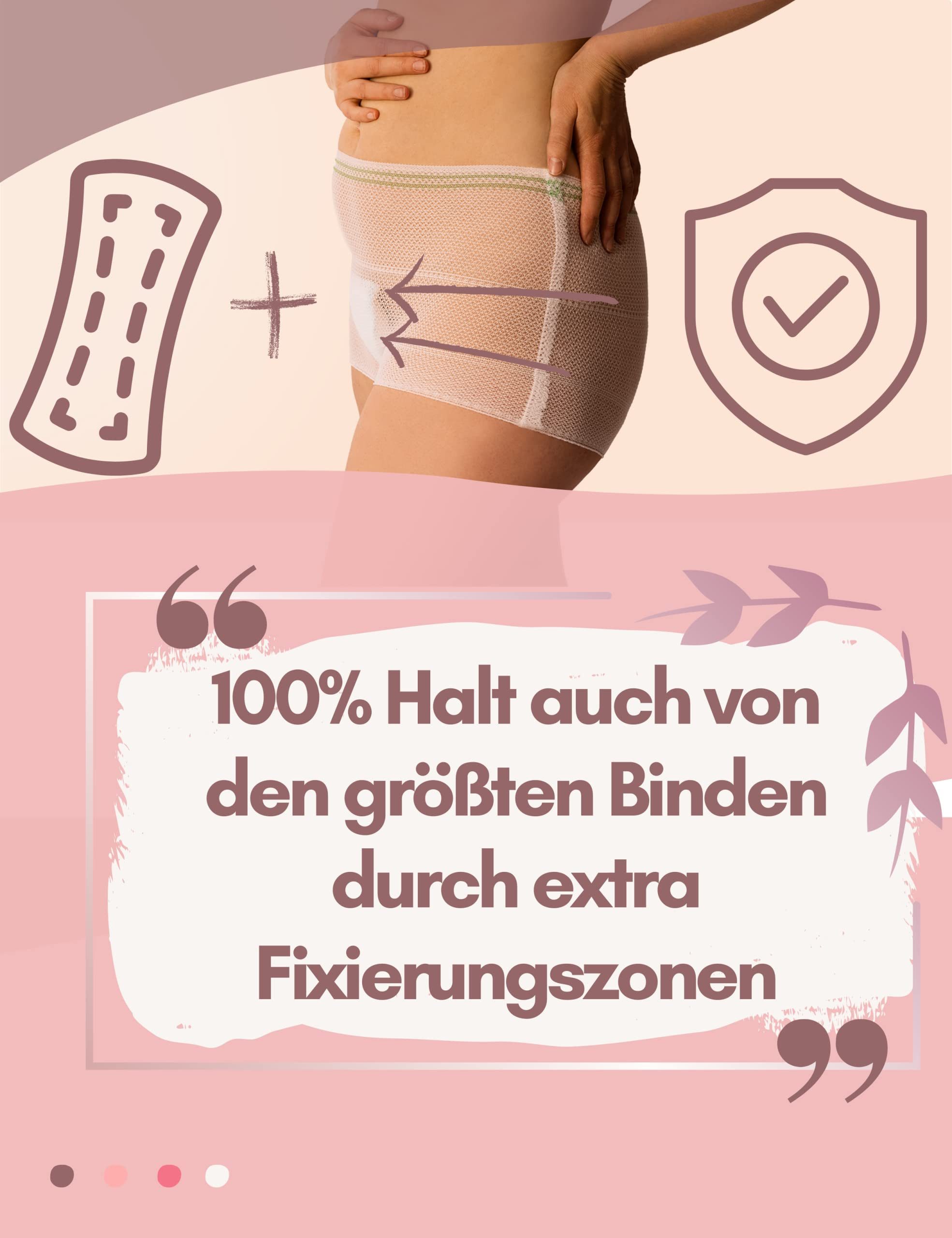 Mrs. Mum Schwangerschaftsslip Wochenbett Unterwäsche I Netzhosen Wochenbett, Schwangerschaft (8er Set) Wöchnerinnen Slips zur Fixierung von Wochenbett Binden na – Bild 4 von 5