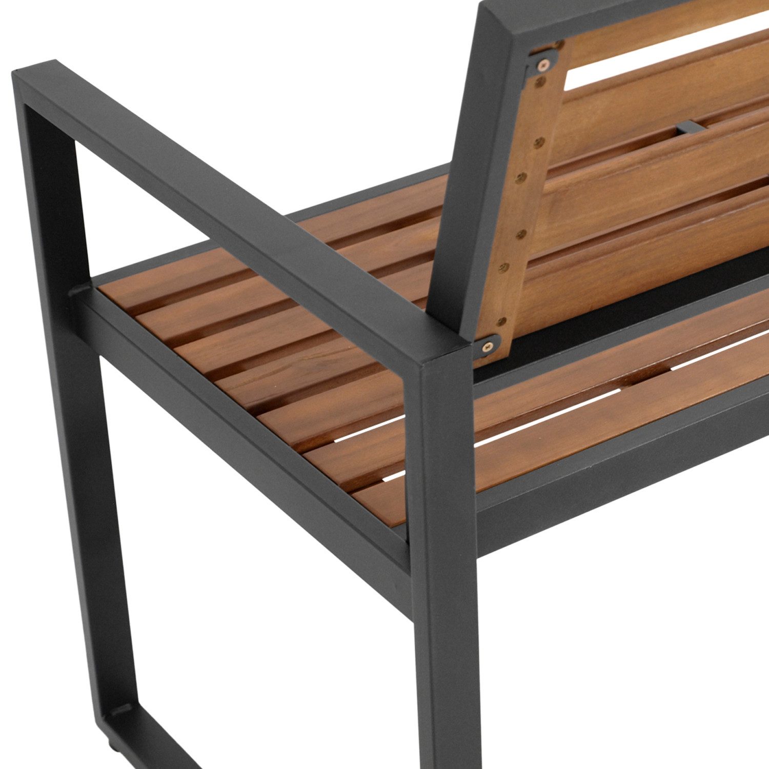 DEGAMO Gartenbank RAGUSA 2-sitzer (1-St), Metall anthrazit + Akazie geölt, moderne Optik – Bild 5 von 5