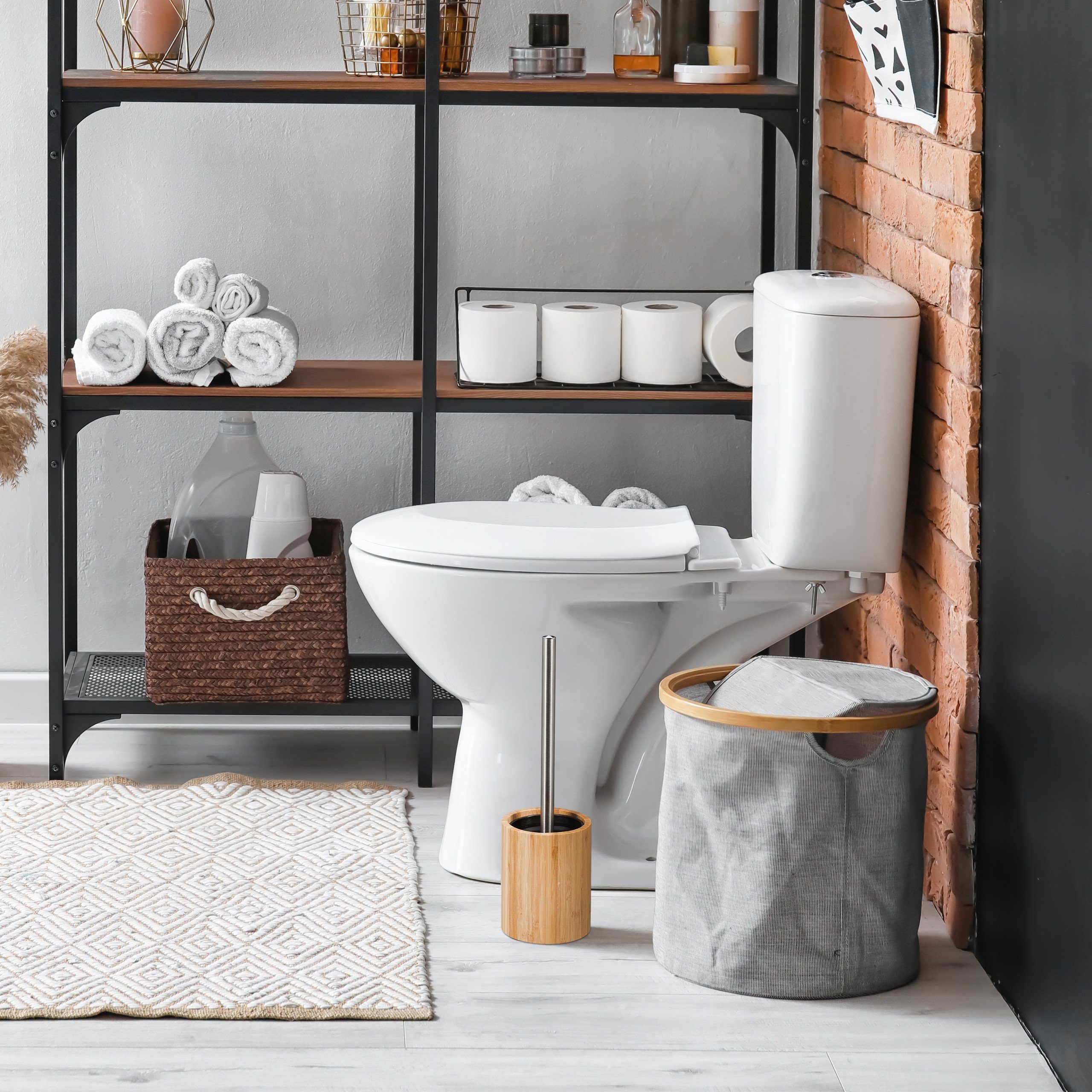 relaxdays Toilettenpapierhalter Silikon Toilettenbürste günstig online kaufen