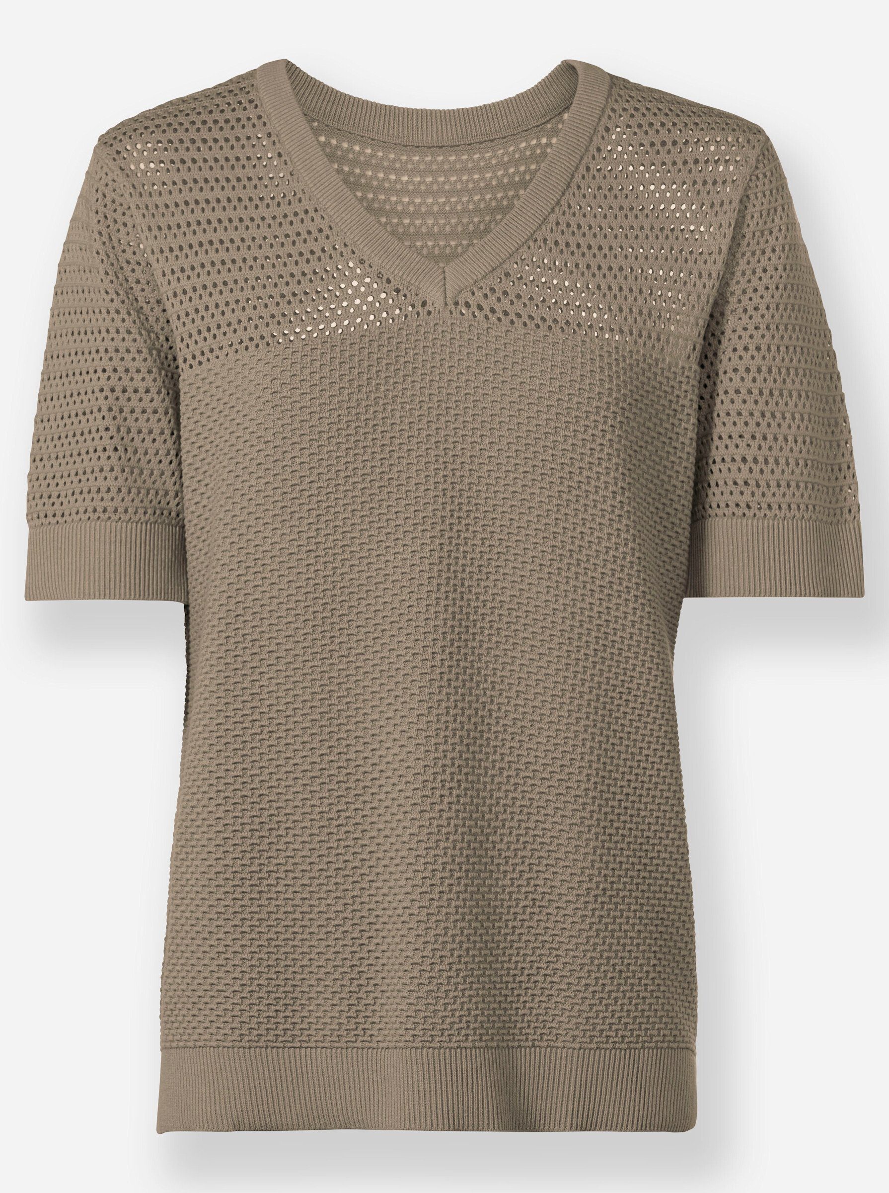 Strickpullover Pullover Kurzarm Ajour