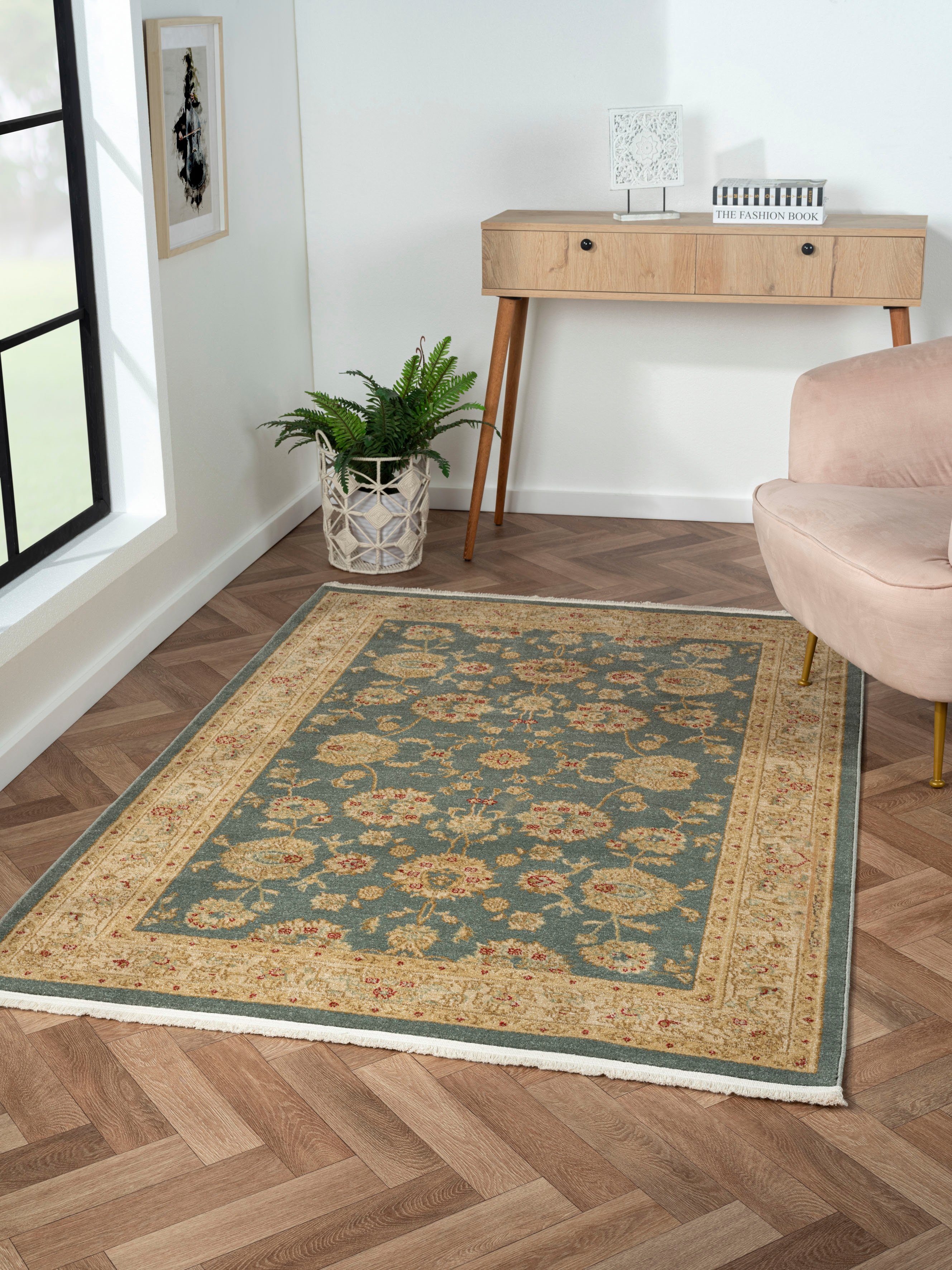 Myflair Möbel & Accessoires Teppich Maryam 5, rechteckig, Höhe: 7,5 mm, Kurzflor, Orient Optik, edler Glanz, mit Fransen, besonders weich