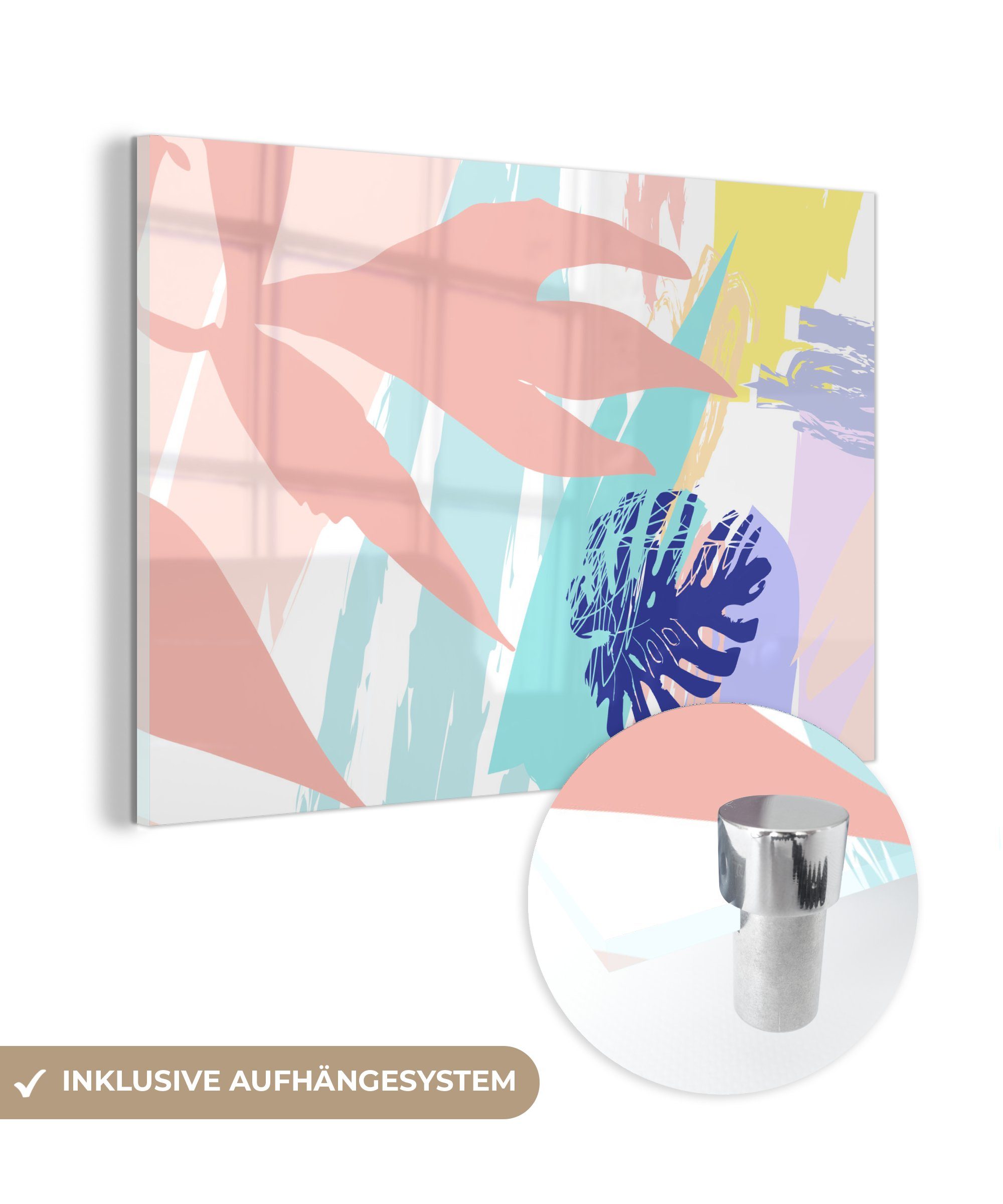 MuchoWow Acrylglasbild Sommer - Strand - Farbe, (1 St), Acrylglasbilder Wohnzimmer & Schlafzimmer