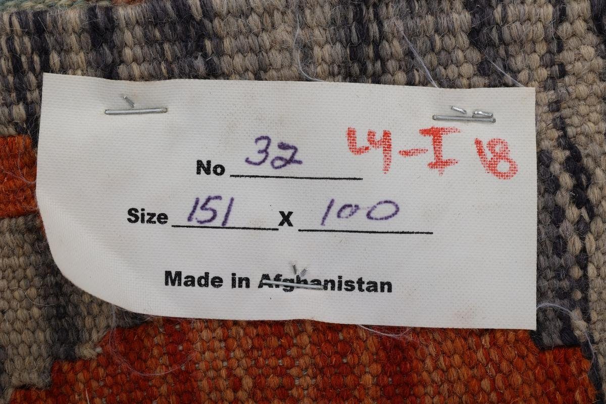 Orientteppich Kelim Handgewebter 3 Orientteppich, mm Höhe: 100x151 rechteckig, Afghan Nain Trading